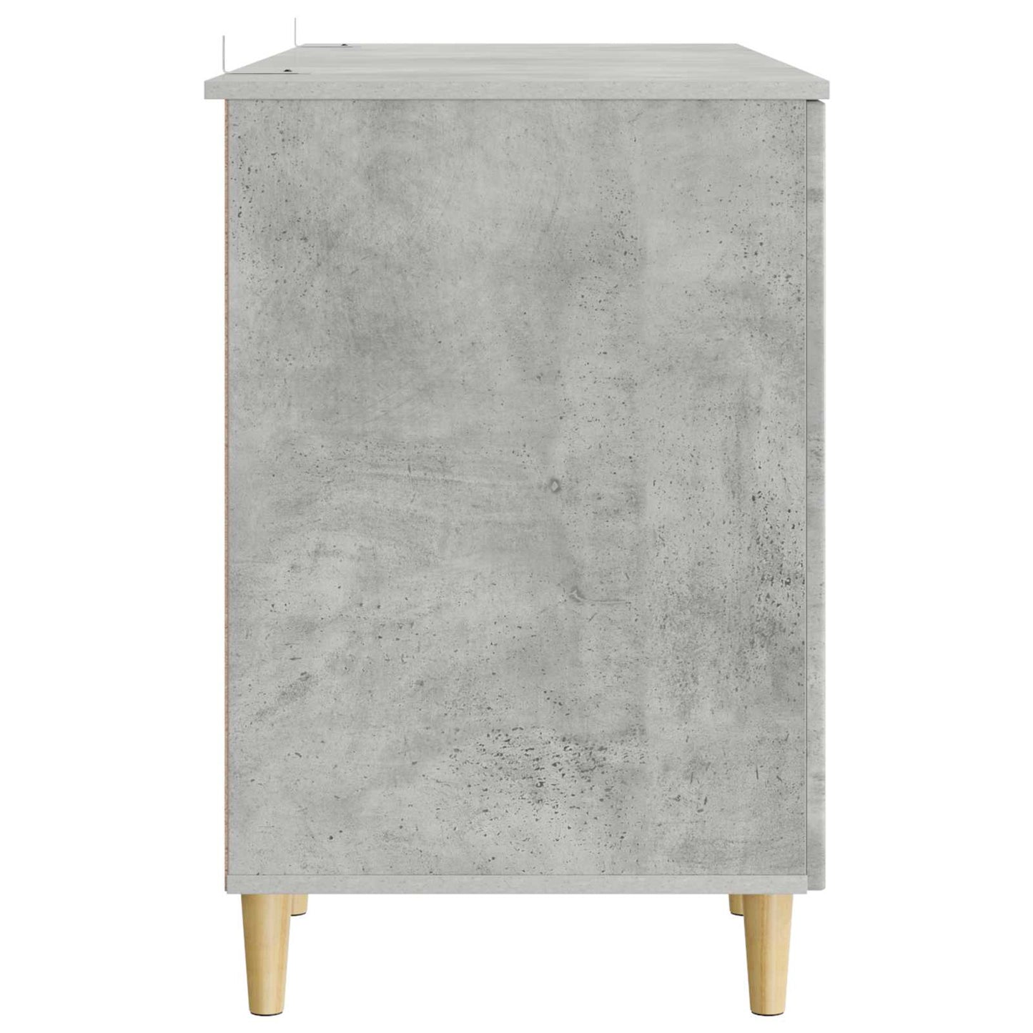 Skrivebord med dør Betonggrå 142,5 x 50 x 75 cm Konstruert tre