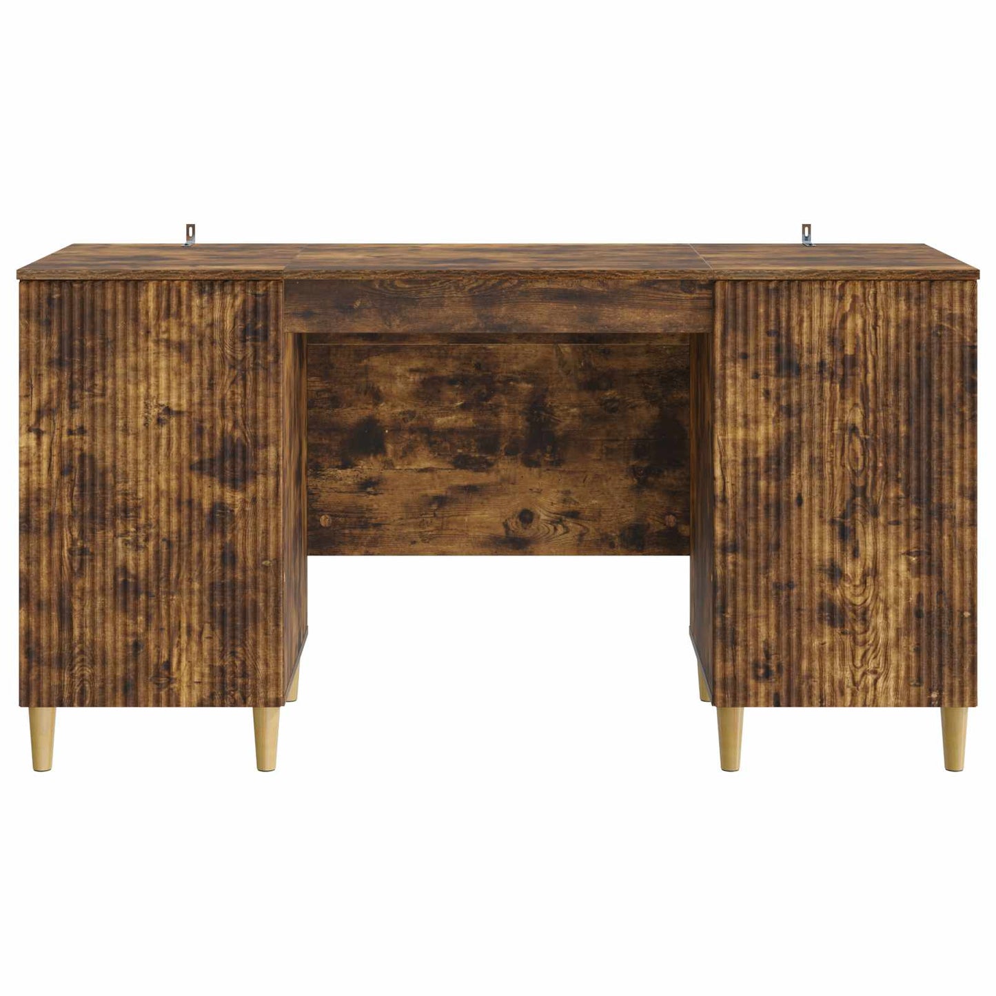 Skrivebord med hylle Røkt Eik 142,5 x 50 x 75 cm Konstruert tre