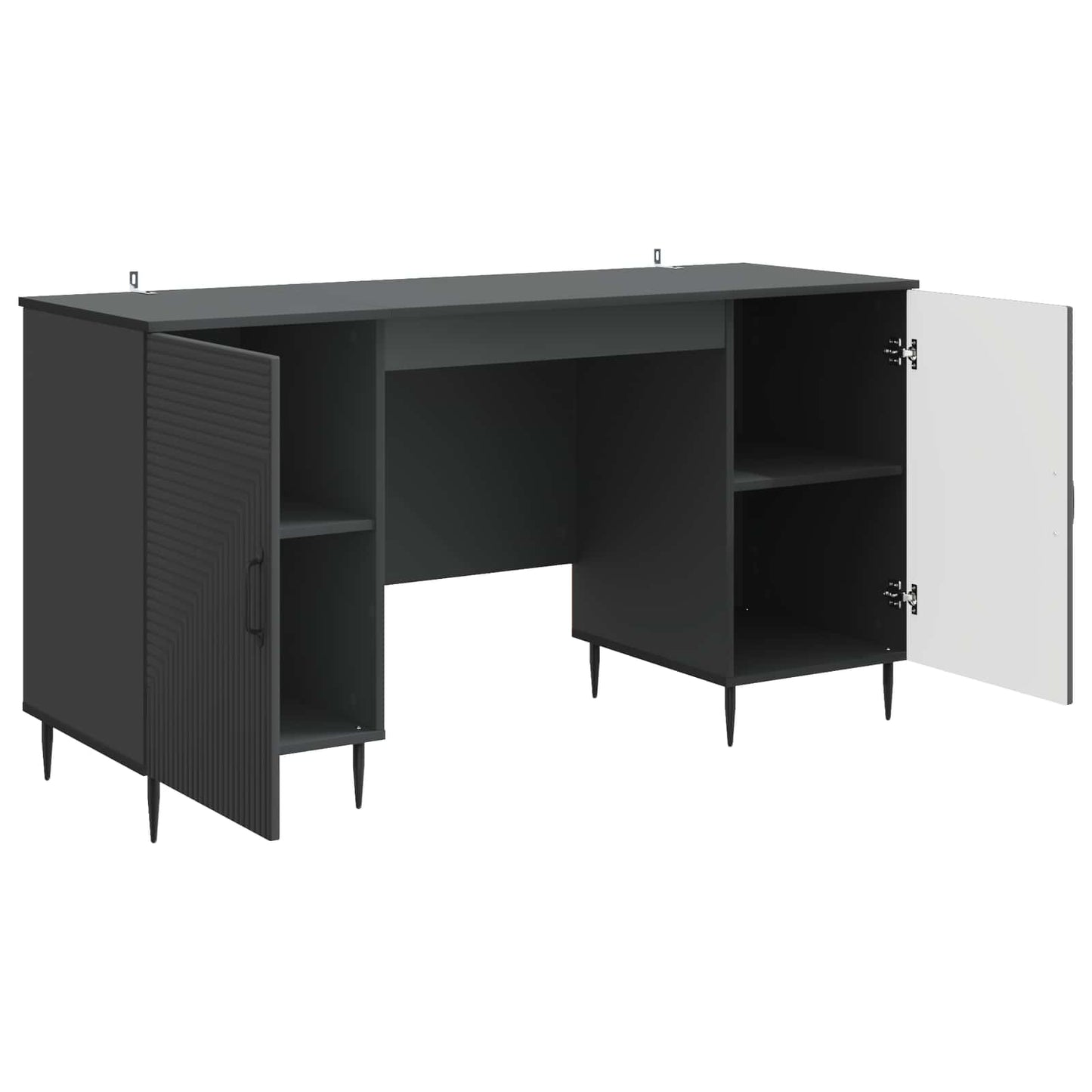 Skrivebord med hylle Svart 142,5 x 50 x 75 cm Konstruert tre