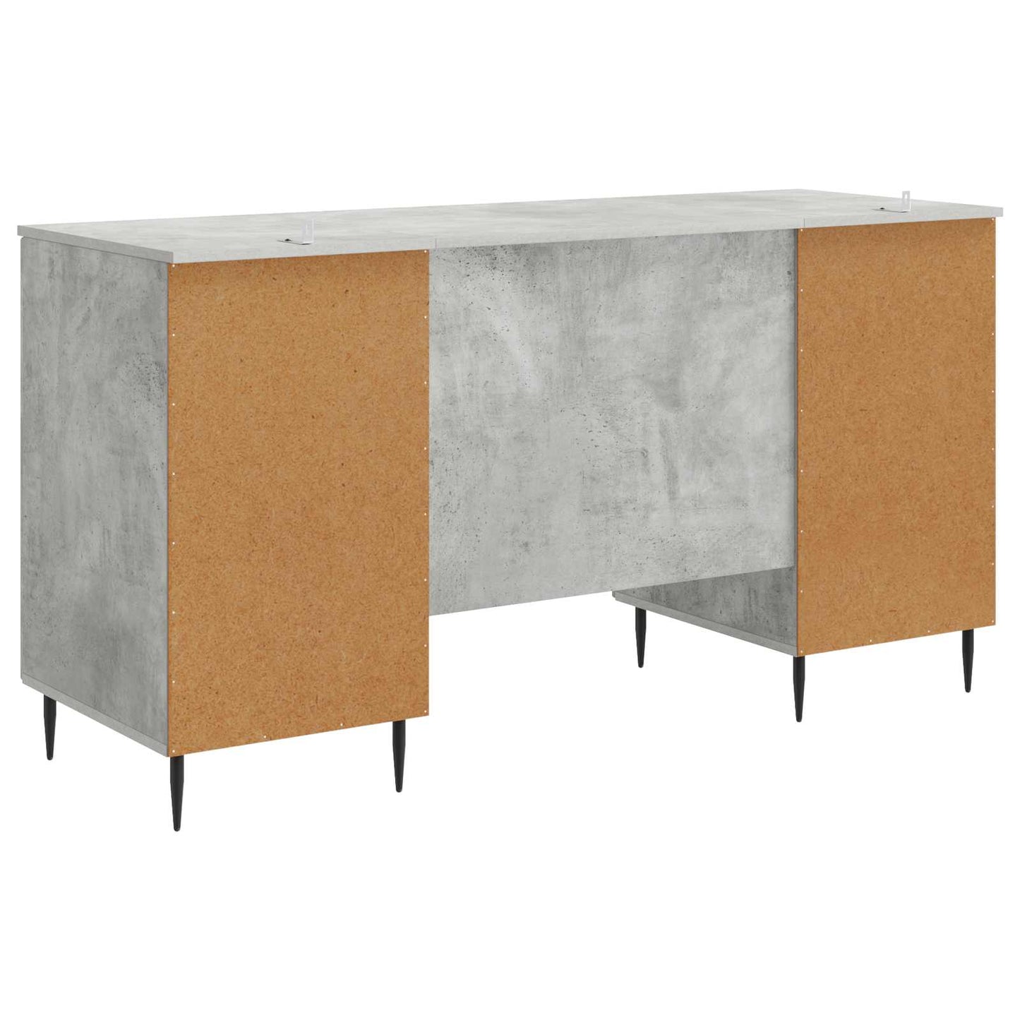 Skrivebord med dør Betonggrå 142,5 x 50 x 75 cm Konstruert tre