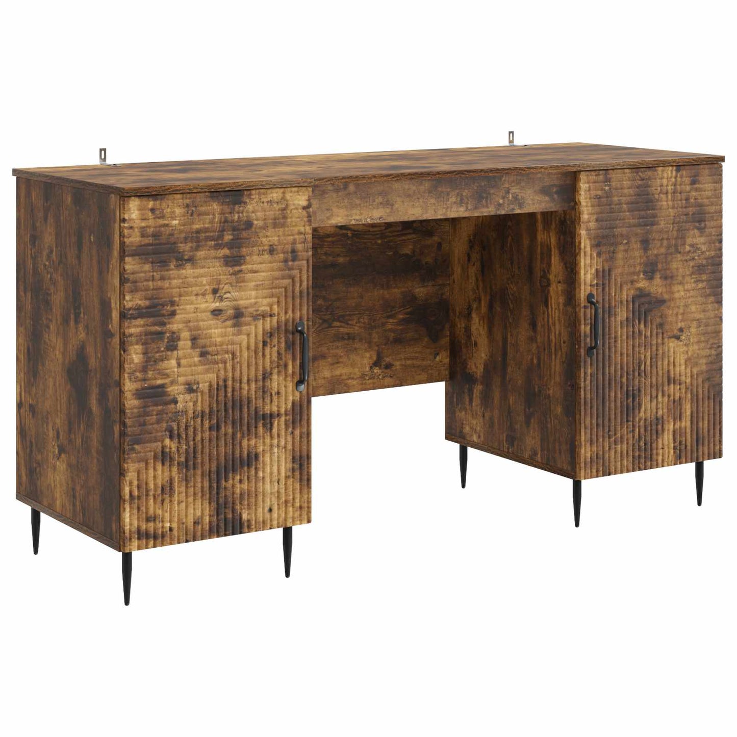 Skrivebord med hylle Røkt Eik 142,5 x 50 x 75 cm Konstruert tre