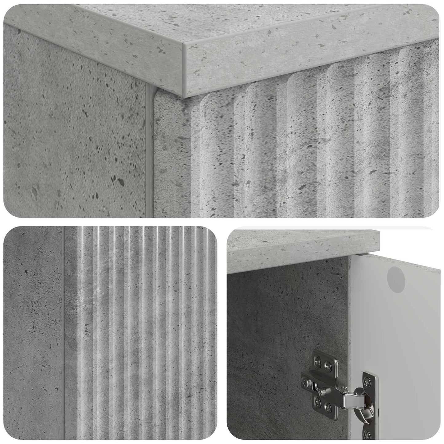 Skrivebord med dør Betonggrå 142,5 x 50 x 75 cm Konstruert tre