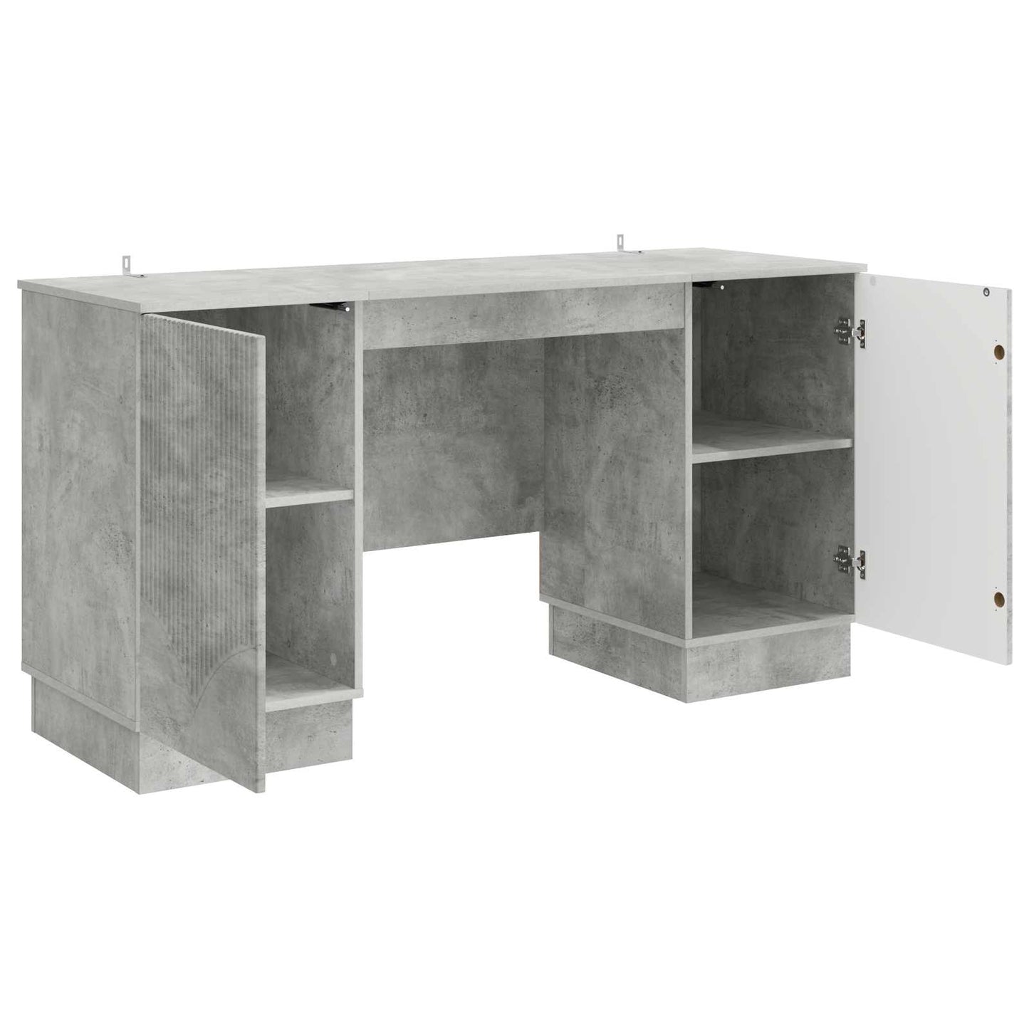 Skrivebord med dør Betonggrå 142,5 x 50 x 75 cm Konstruert tre