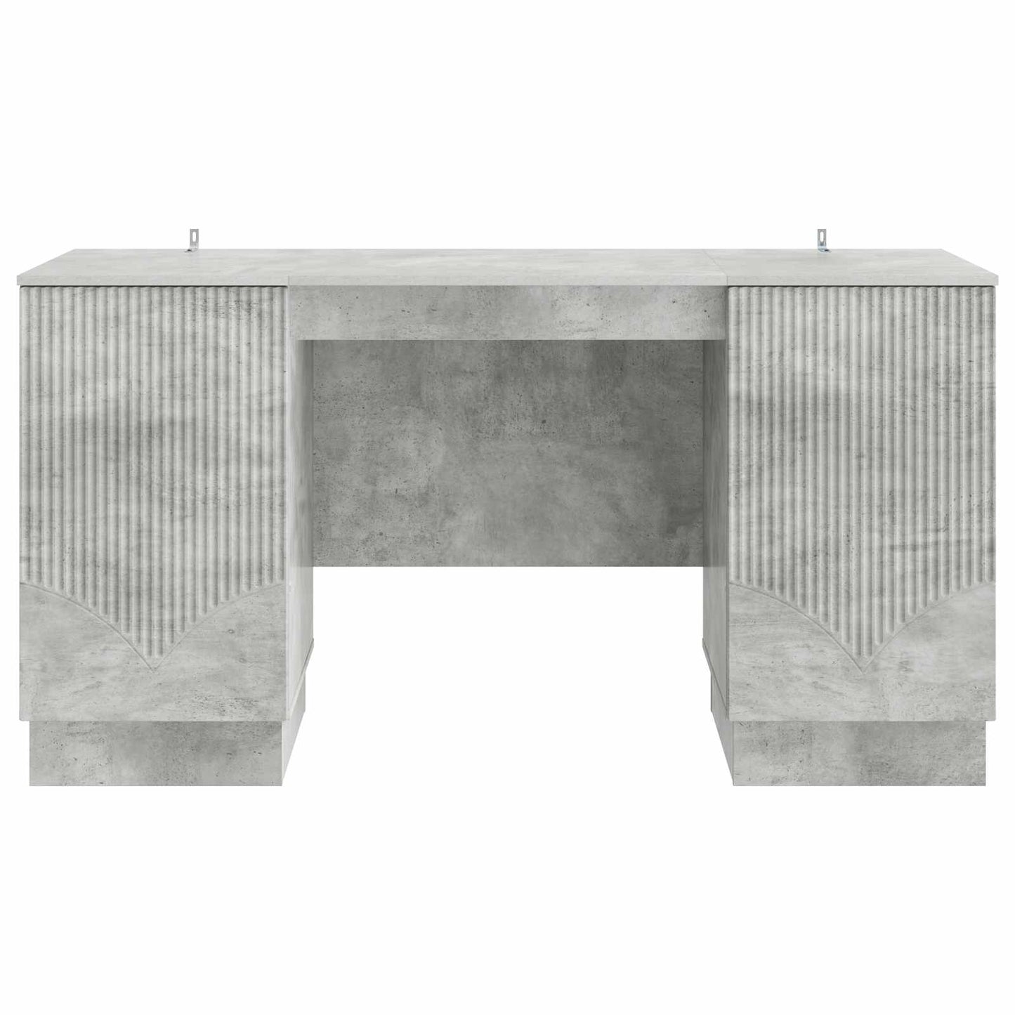 Skrivebord med dør Betonggrå 142,5 x 50 x 75 cm Konstruert tre