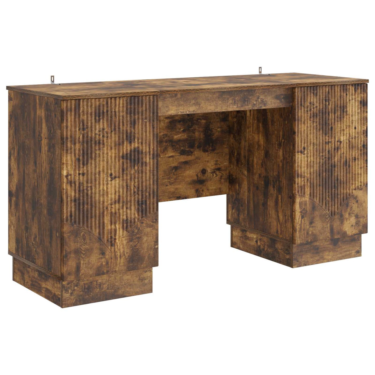 Skrivebord med hylle Røkt Eik 142,5 x 50 x 75 cm Konstruert tre