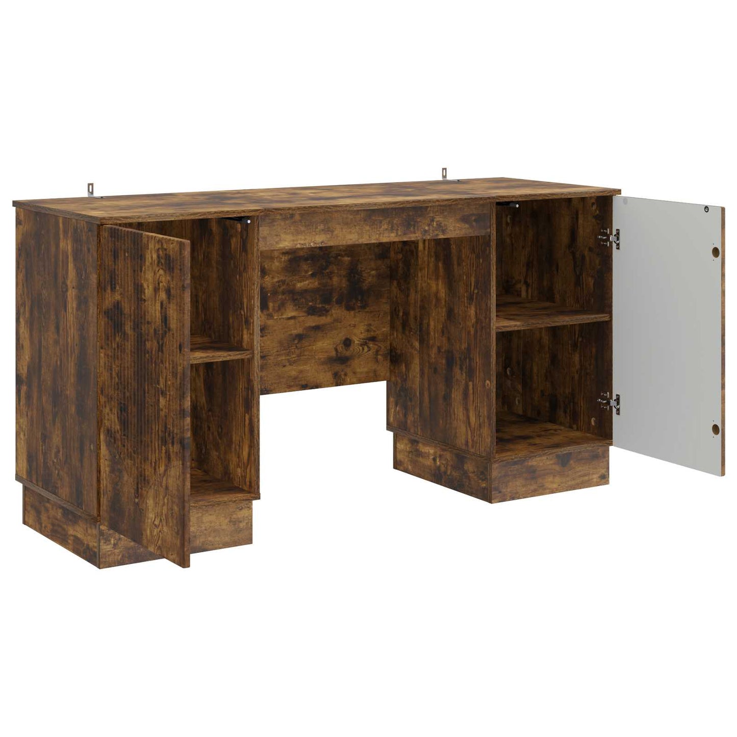 Skrivebord med hylle Røkt Eik 142,5 x 50 x 75 cm Konstruert tre