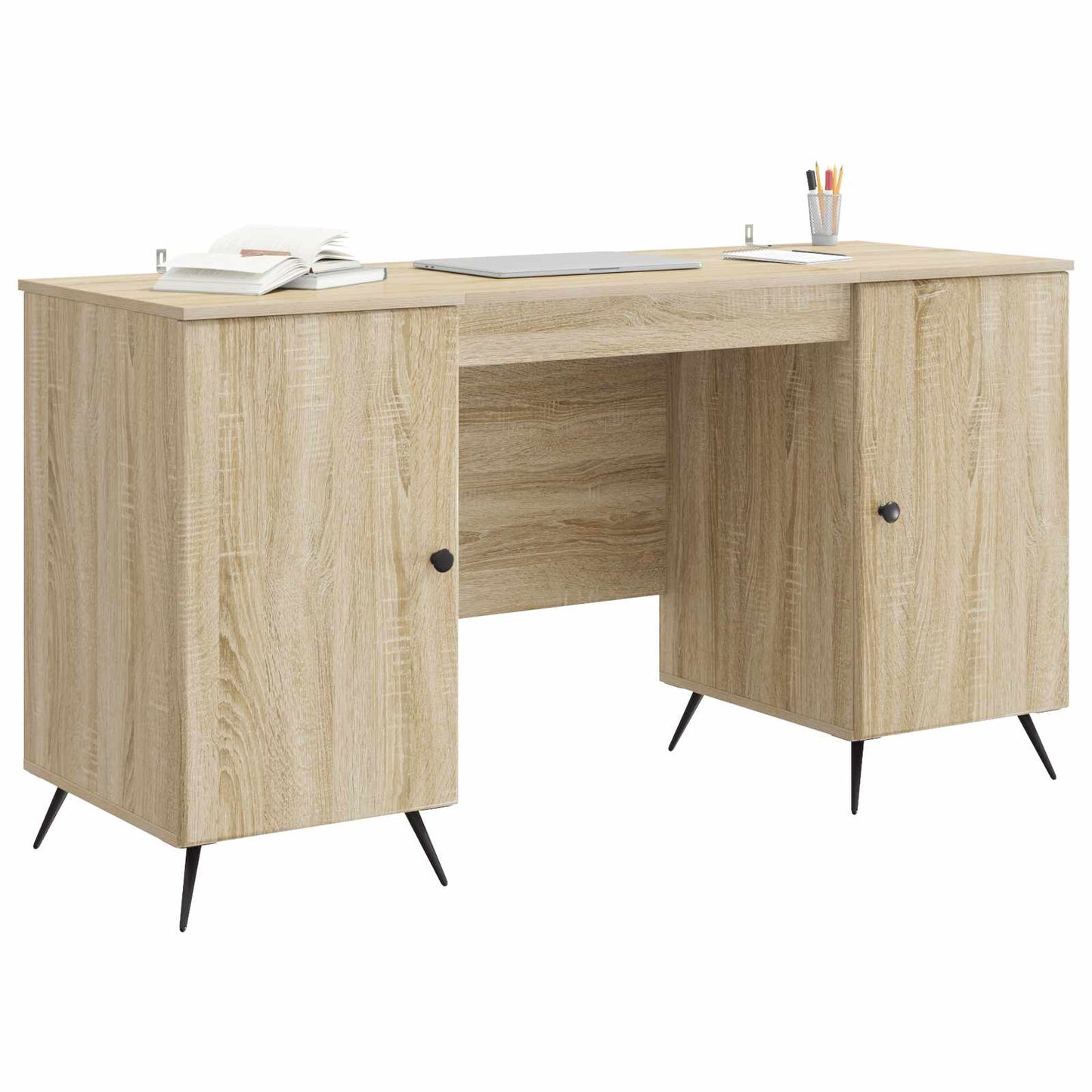 Skrivebord med dør Sonoma eik 142,5 x 50 x 75 cm Konstruert tre