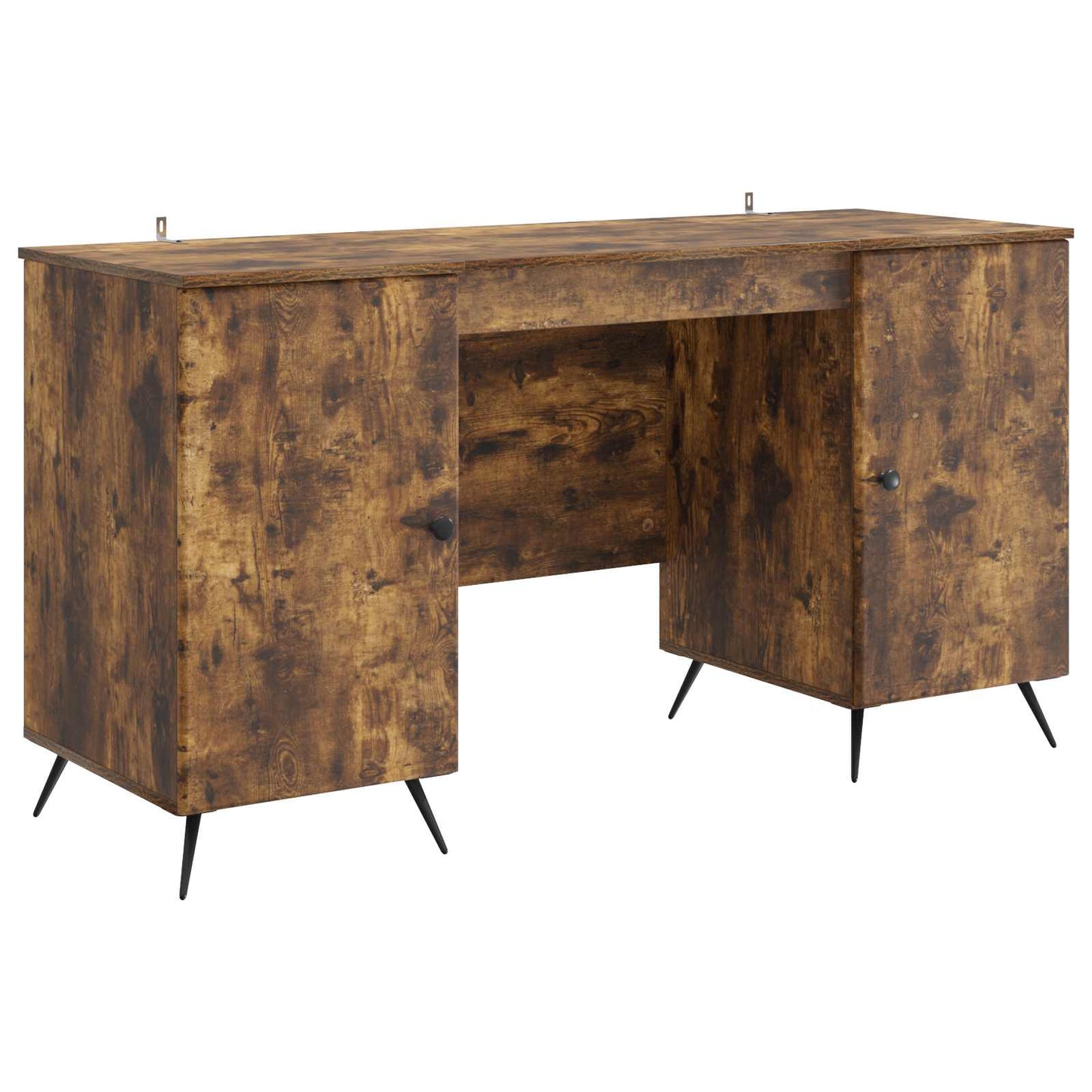 Skrivebord med hylle Røkt Eik 142,5 x 50 x 75 cm Konstruert tre