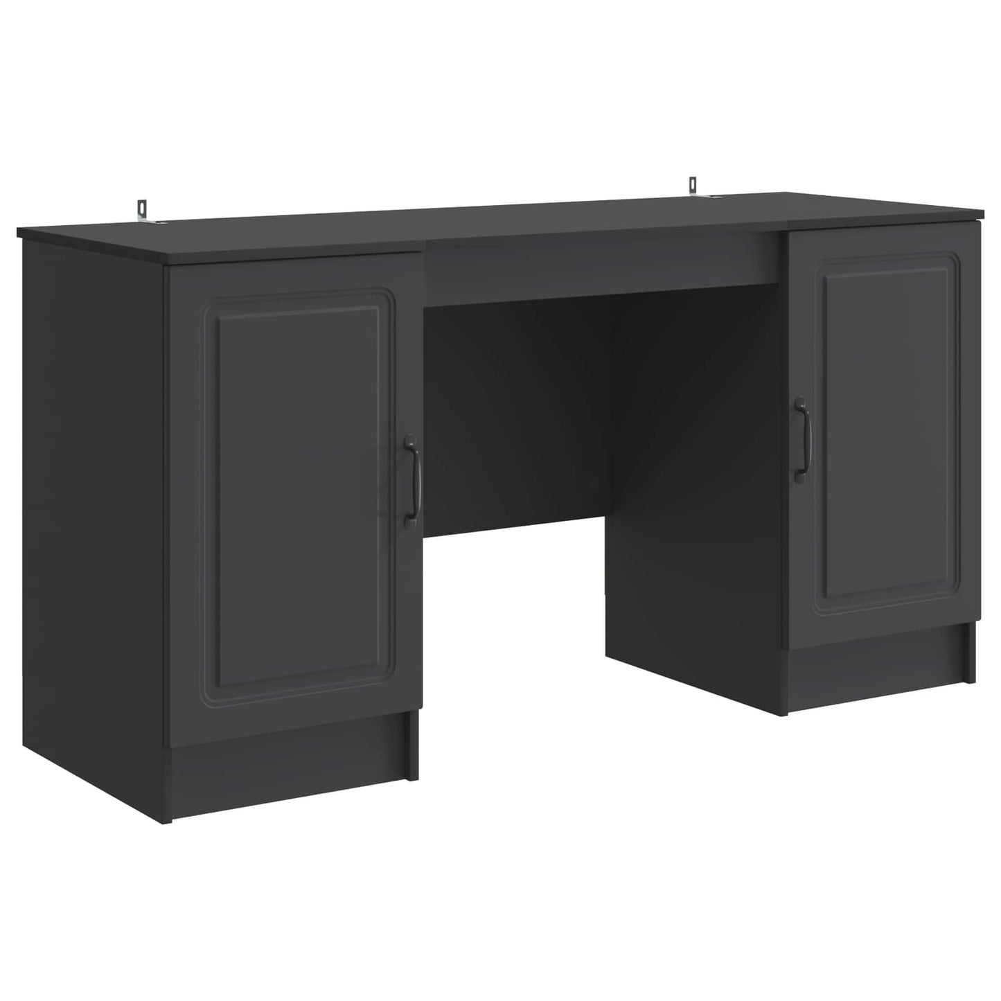 Skrivebord med hylle Svart 142,5 x 50 x 75 cm Konstruert tre