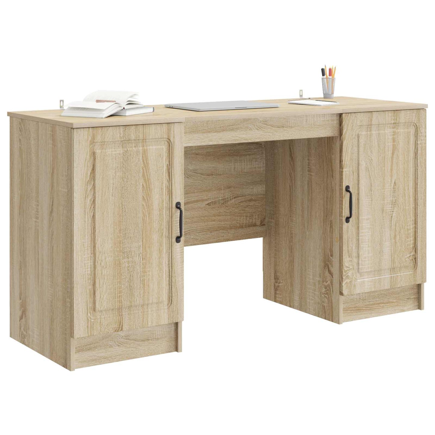 Skrivebord med dør Sonoma eik 142,5 x 50 x 75 cm Konstruert tre