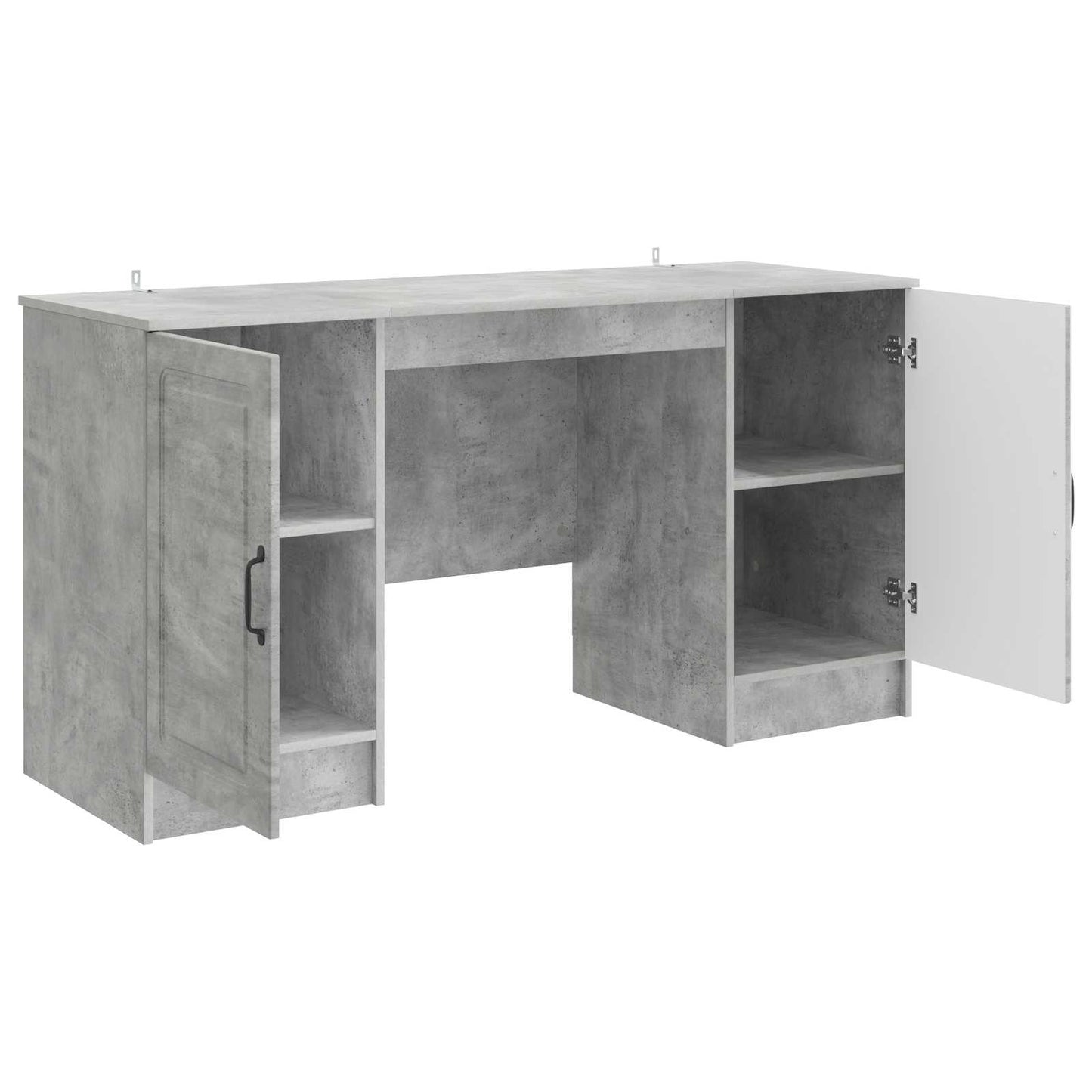 Skrivebord med dør Betonggrå 142,5 x 50 x 75 cm Konstruert tre