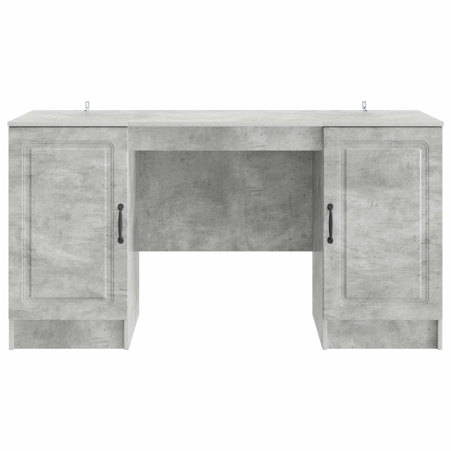 Skrivebord med dør Betonggrå 142,5 x 50 x 75 cm Konstruert tre