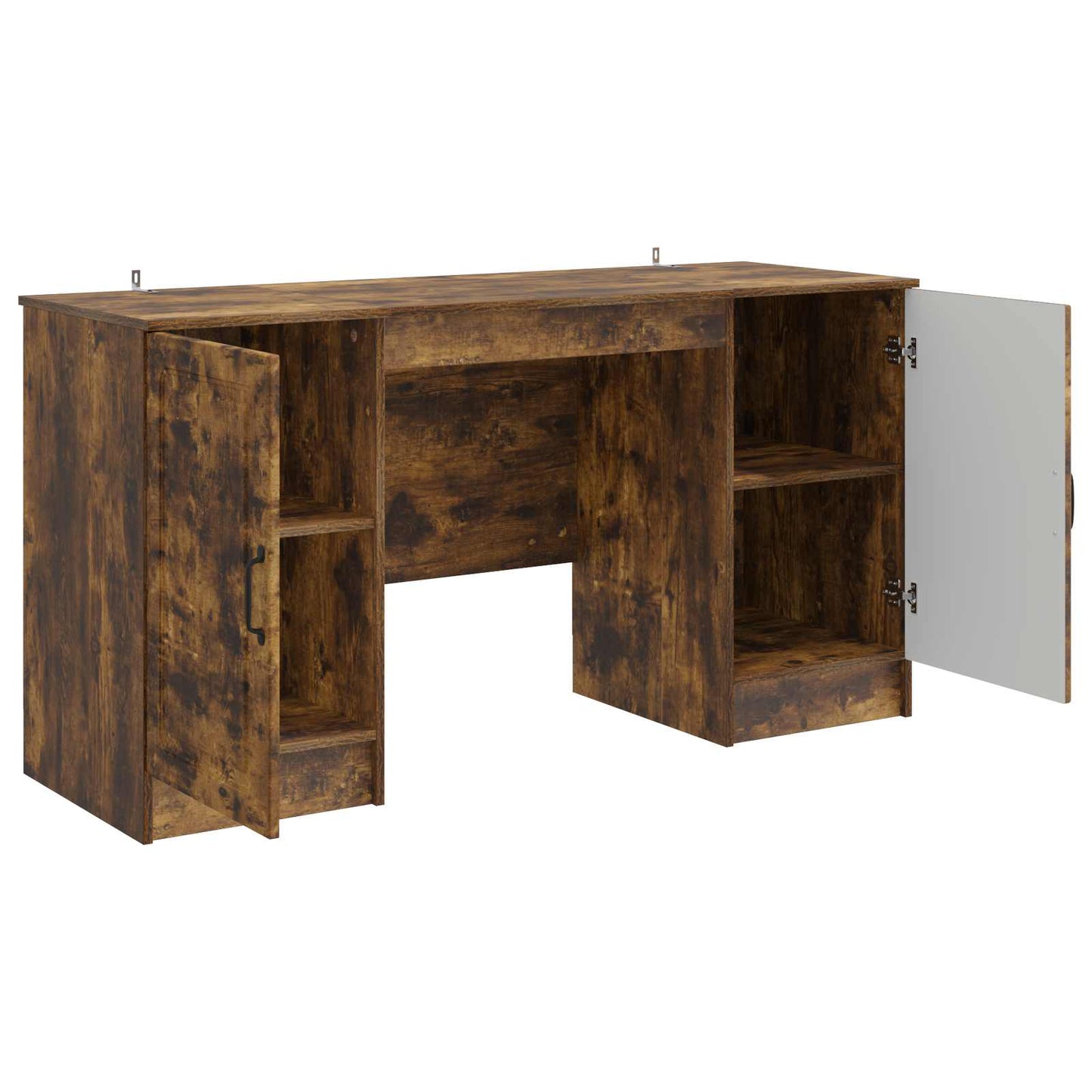 Skrivebord med hylle Røkt Eik 142,5 x 50 x 75 cm Konstruert tre