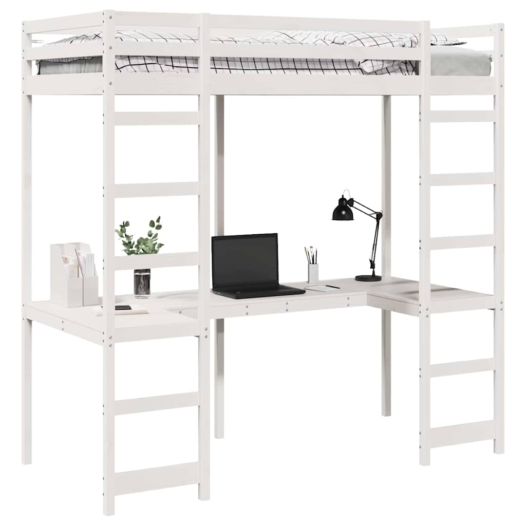 Hemsengeramme Hvit 90 x 200 cm Massiv furu