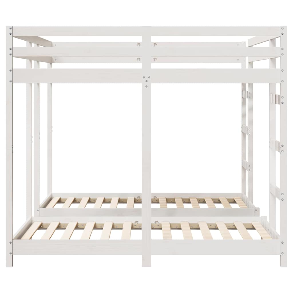 Trippel Køyesengramme Hvit 160 x 200 cm Massiv furu