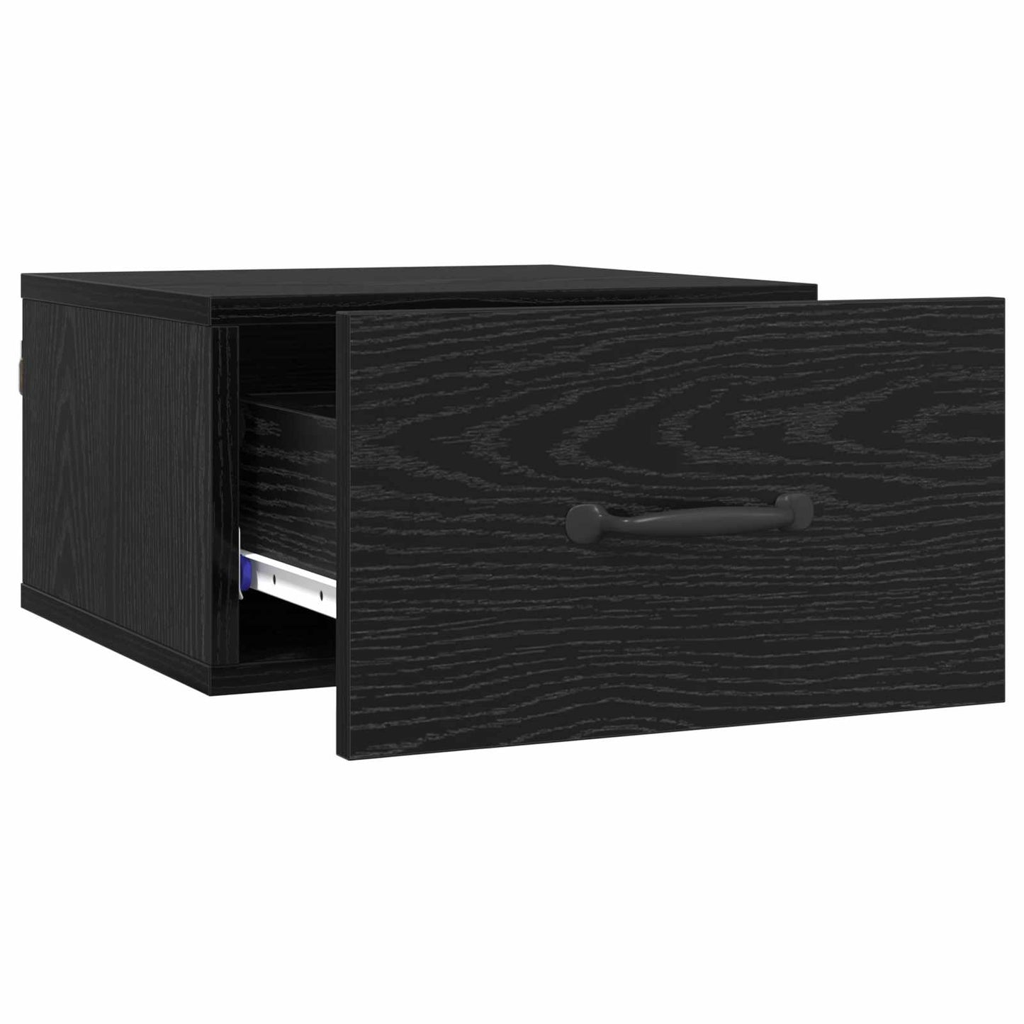 Nattbordskap med skuff Svart Eik 35 x 35 x 20 cm Konstruert tre