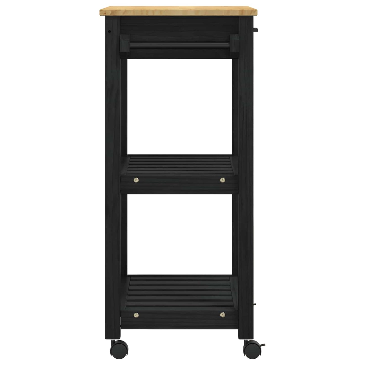 Kjøkkenvogn MONZA Svart 60 x 40 x 88,5 cm Massiv furu