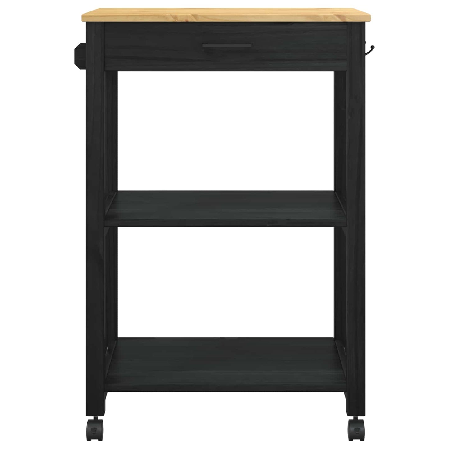 Kjøkkenvogn MONZA Svart 60 x 40 x 88,5 cm Massiv furu