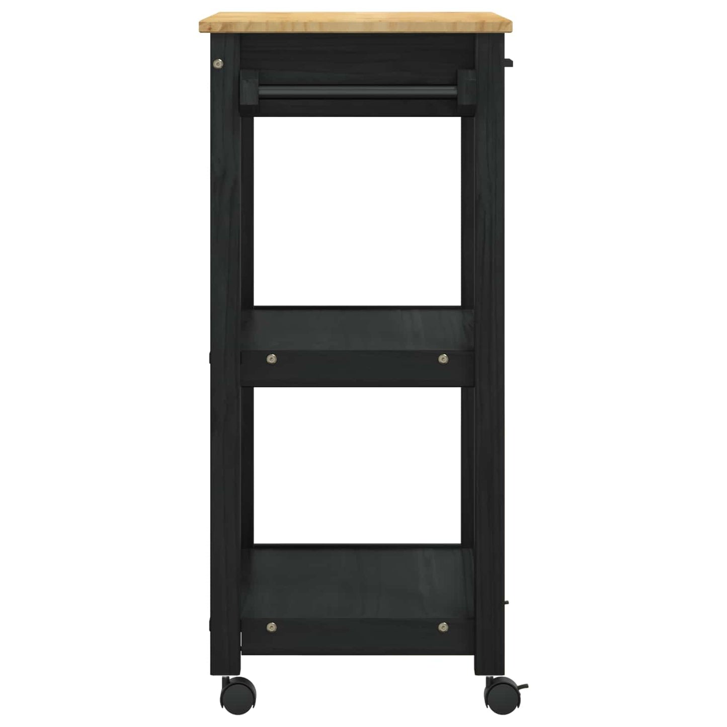 Kjøkkenvogn MONZA Svart 60 x 40 x 88,5 cm Massiv furu
