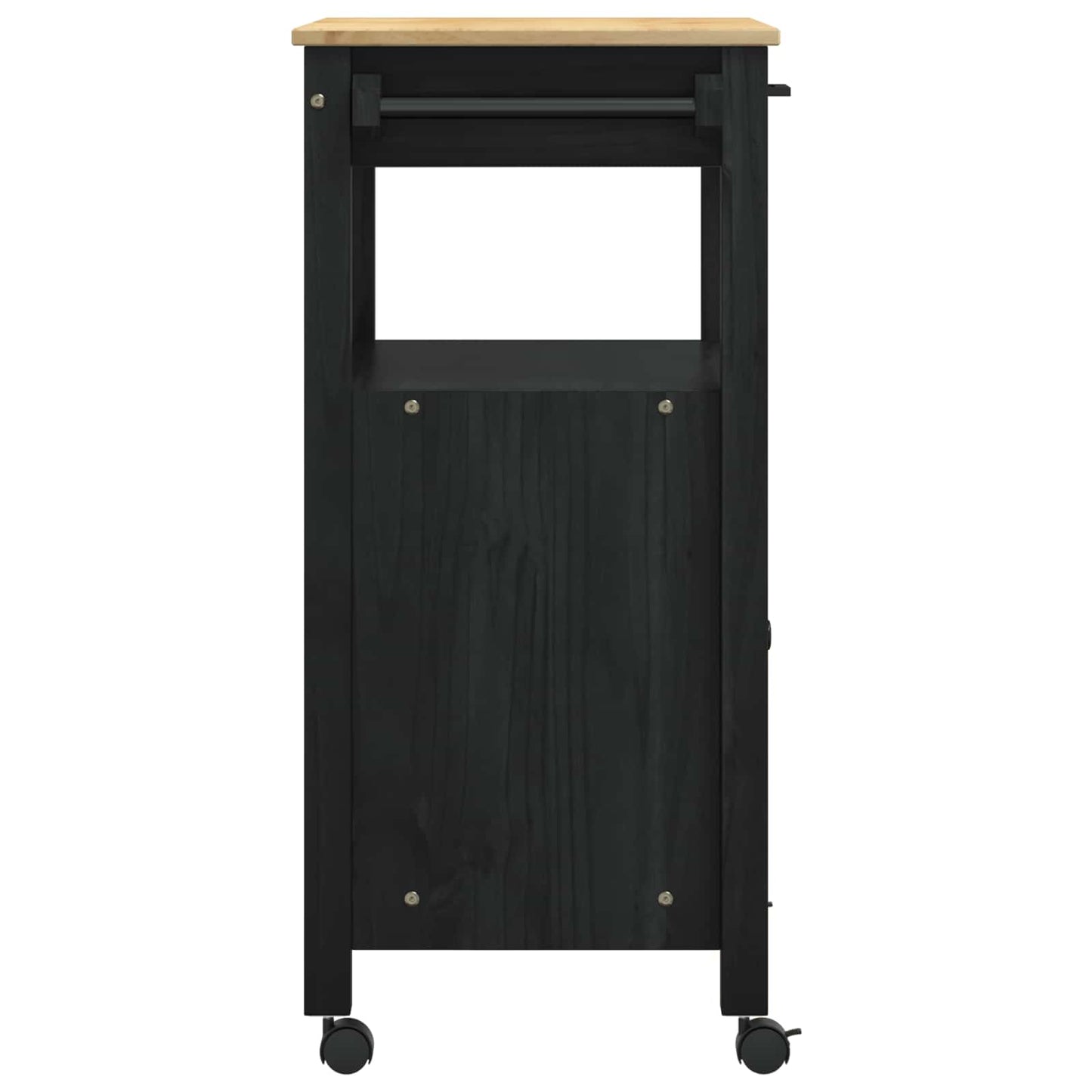 Kjøkkenvogn MONZA Svart 60 x 40 x 88,5 cm Massiv furu