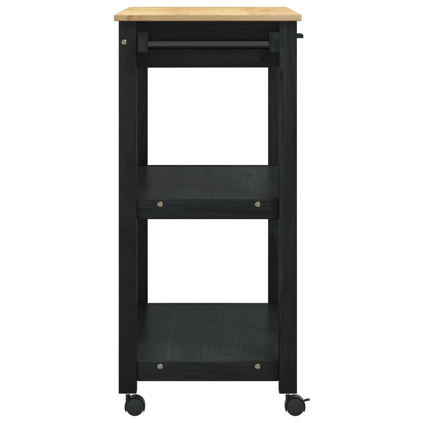 Kjøkkenvogn MONZA Svart 84 x 40 x 88,5 cm Massiv furu