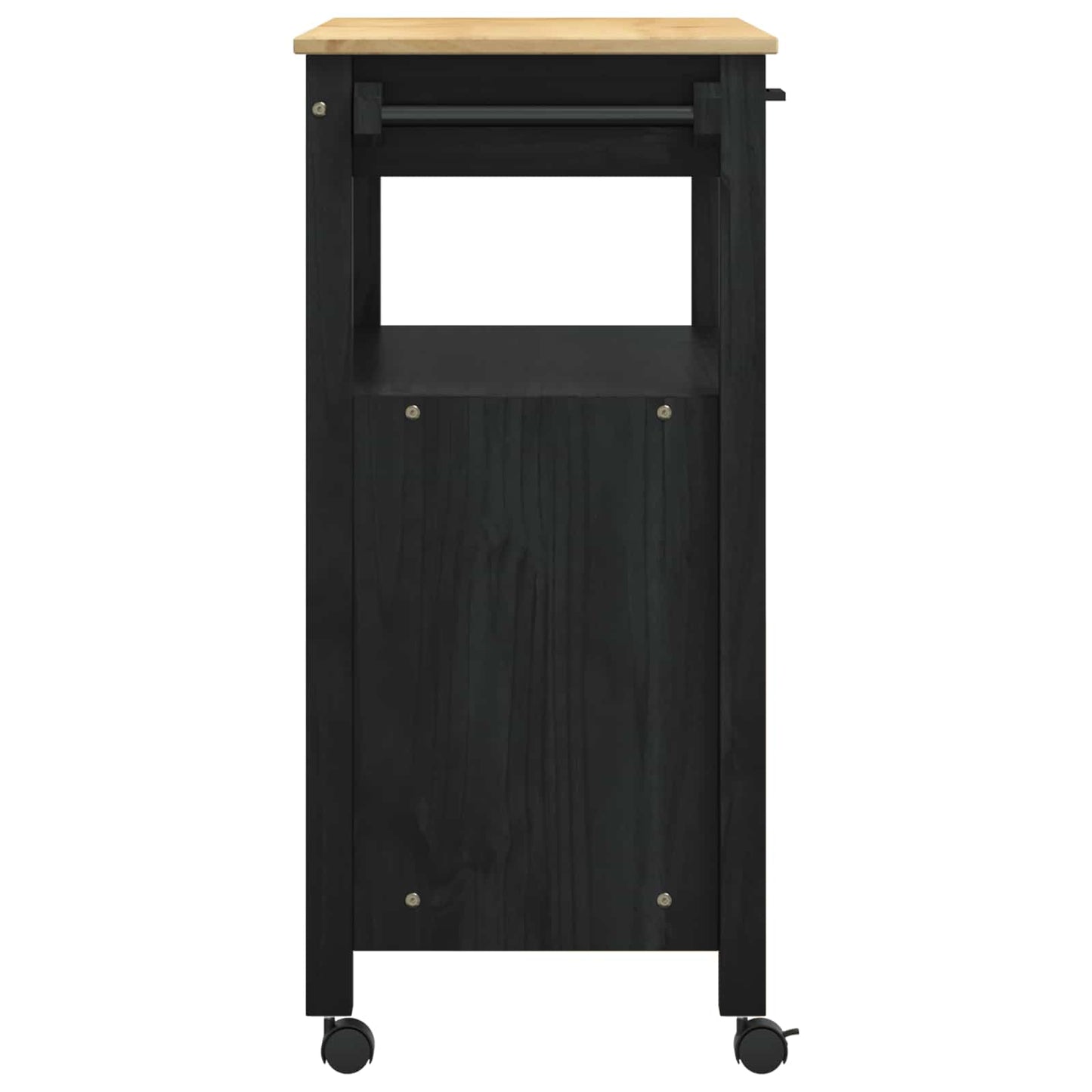 Kjøkkenvogn MONZA Svart 84 x 40 x 88,5 cm Massiv furu