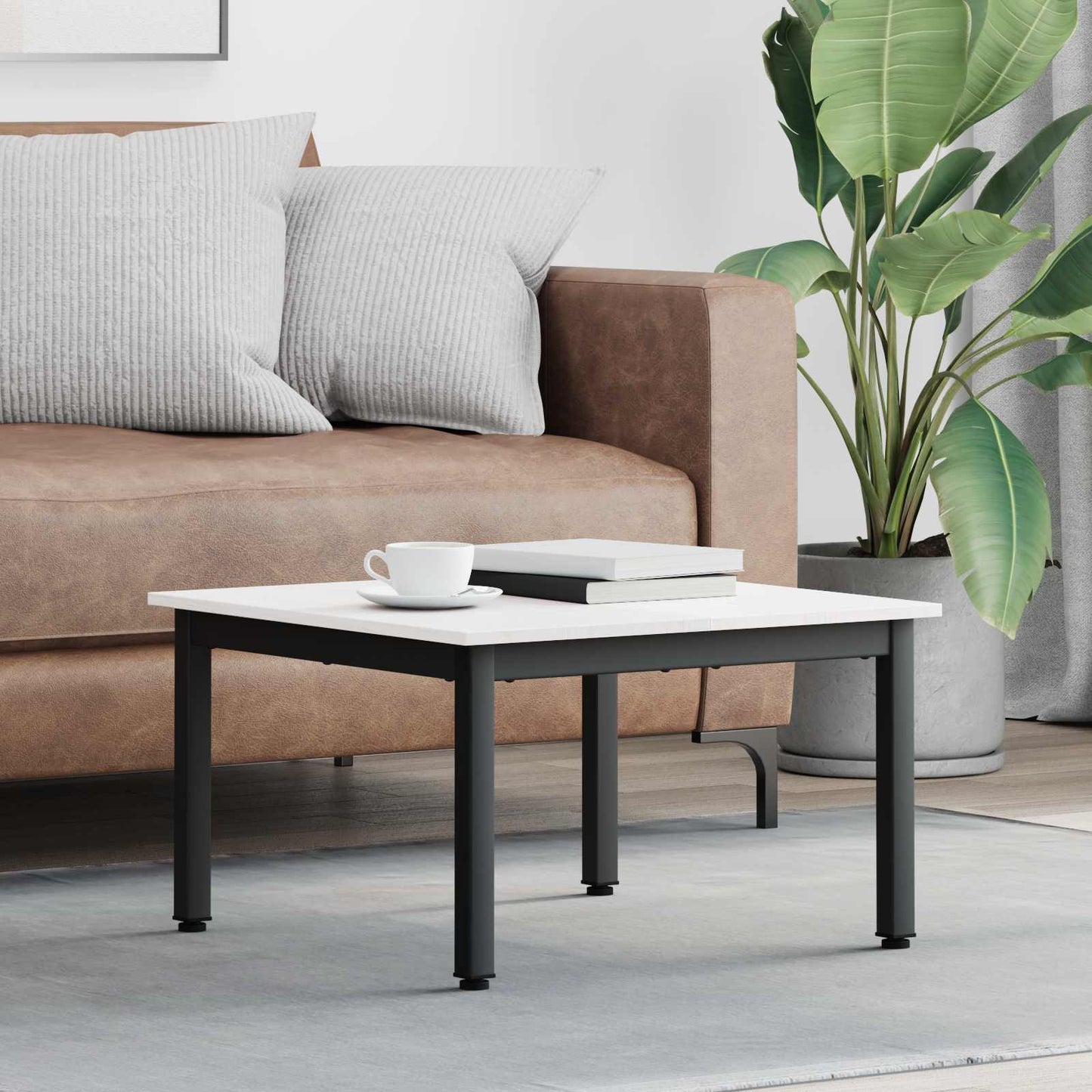 Kaffebord Hvit 60 x 60 x 36 cm Massiv furu