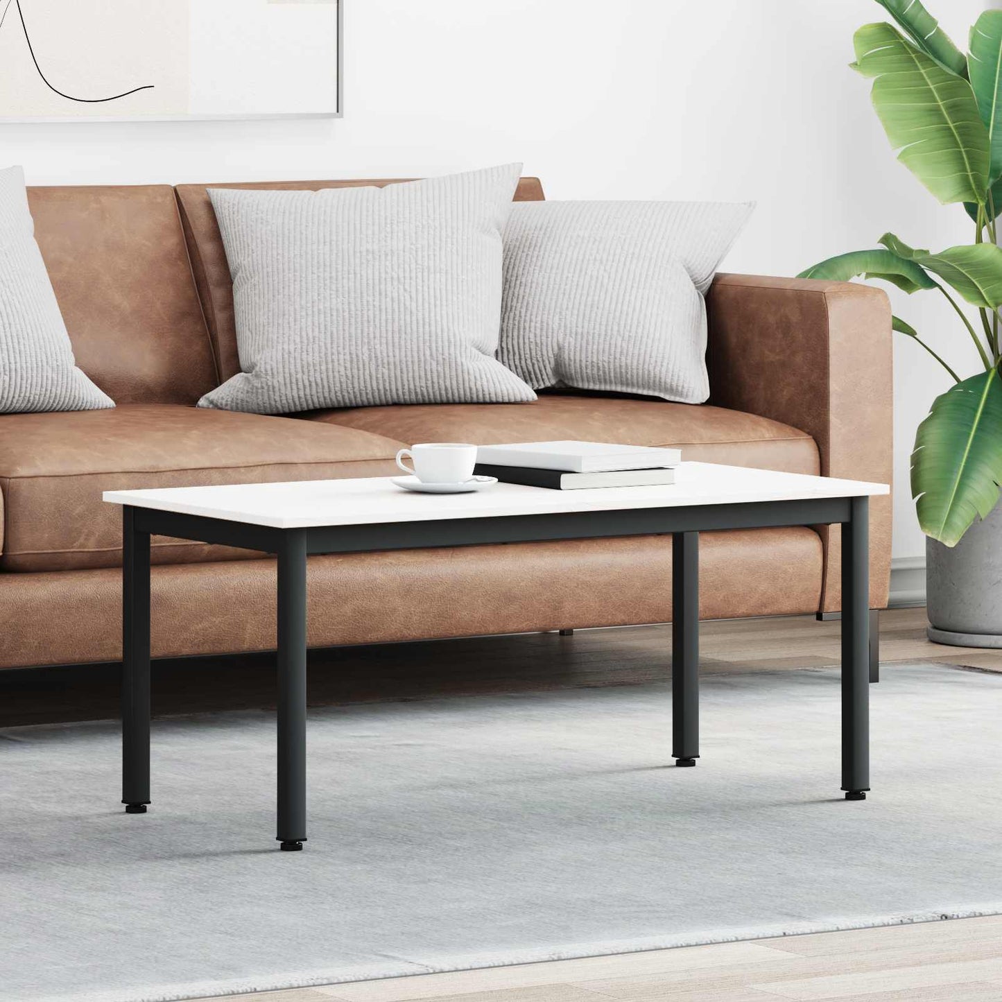 Kaffebord Hvit 100 x 50 x 45 cm Massiv furu