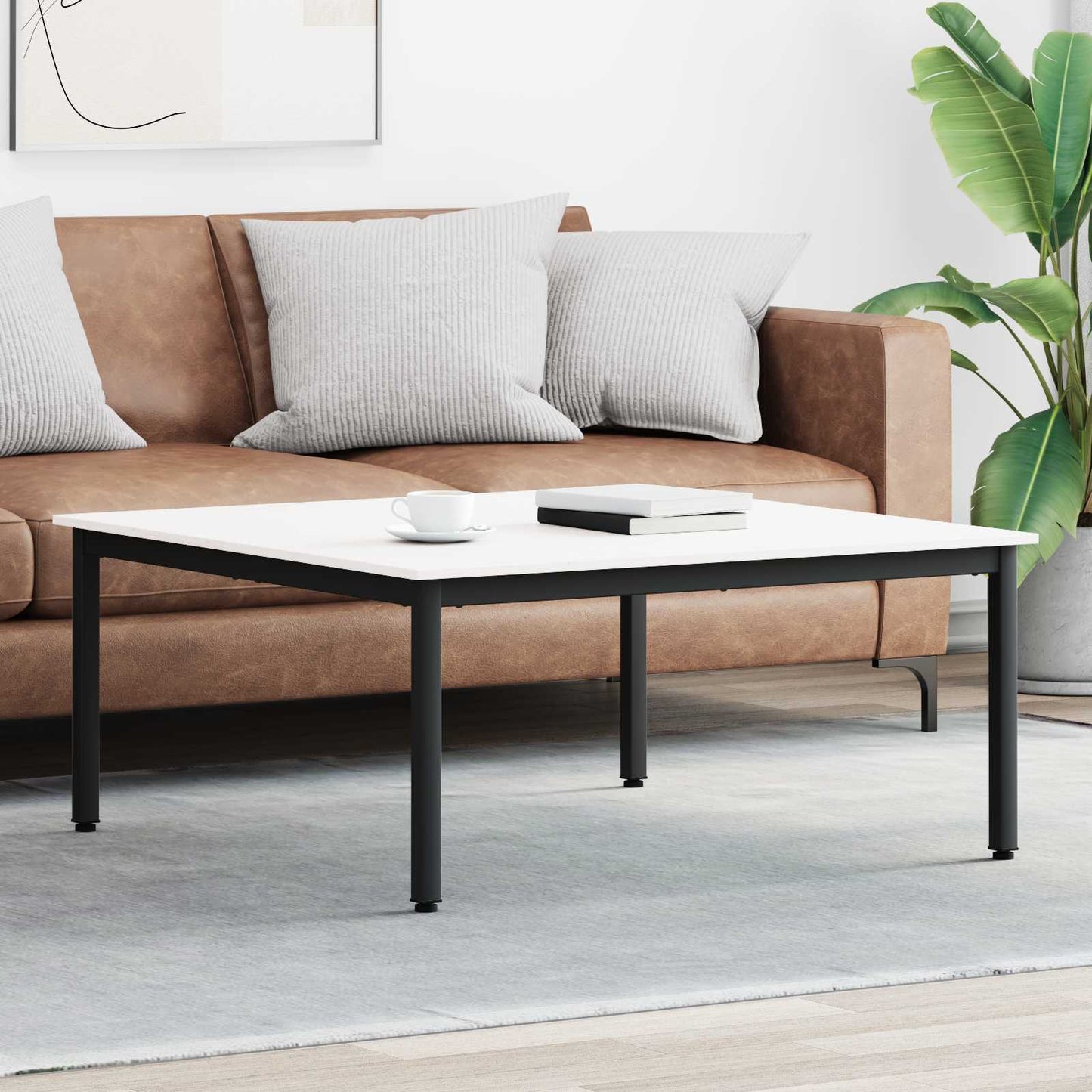 Kaffebord Hvit 100 x 100 x 45 cm Massiv furu