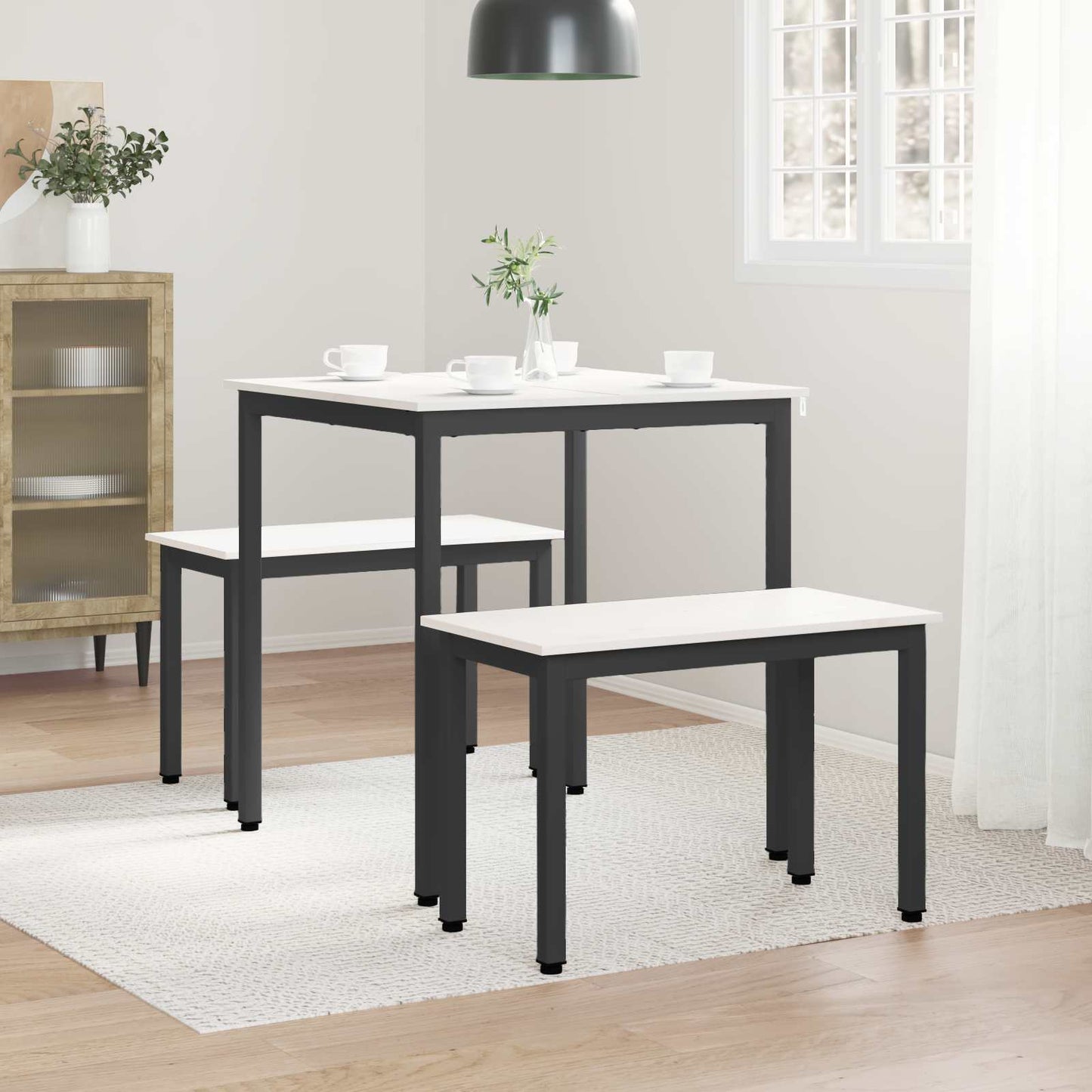 Spisebord Hvit 70 x 70 x 75 cm Massiv furu