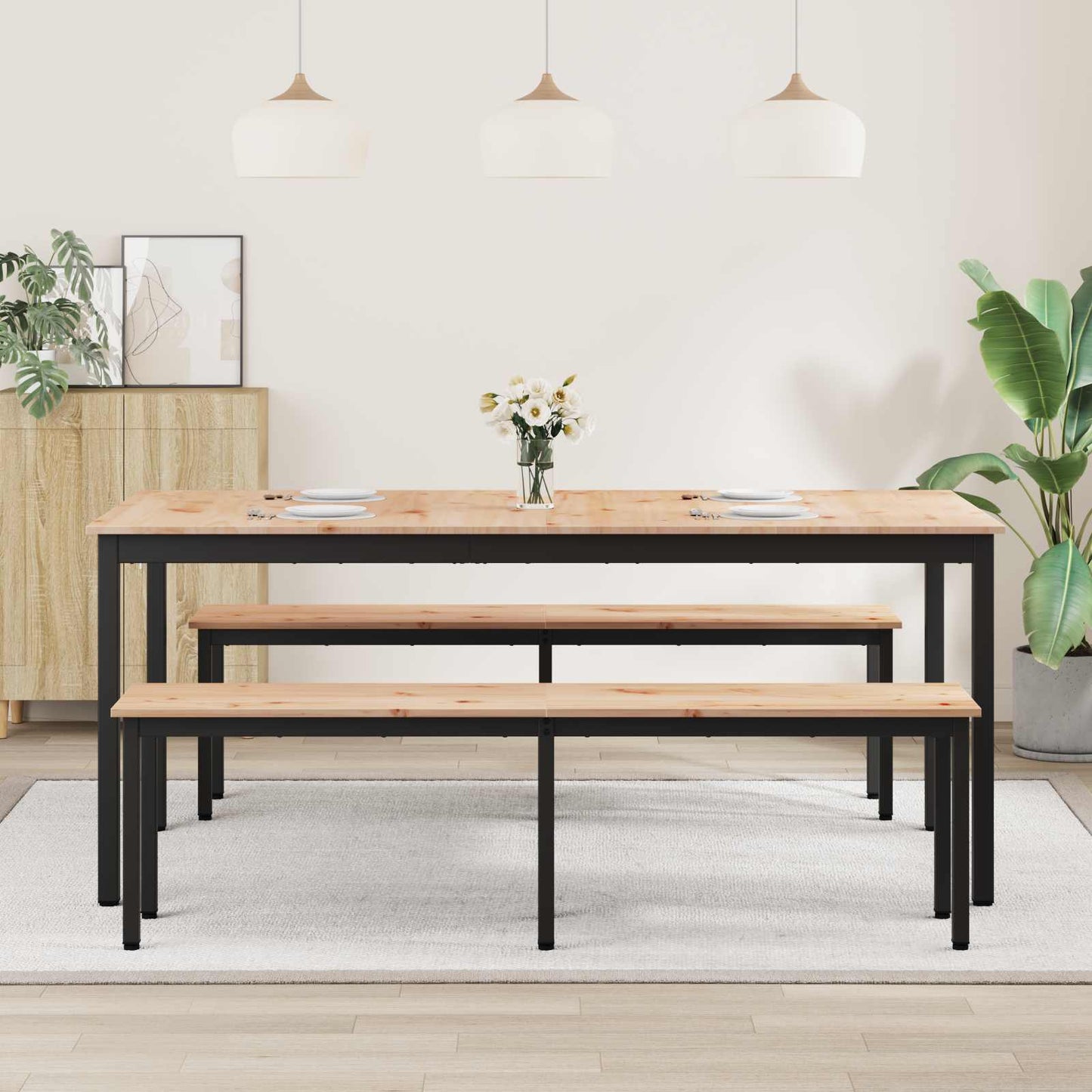 Spisebord Naturlig 180 x 90 x 75 cm Massiv furu