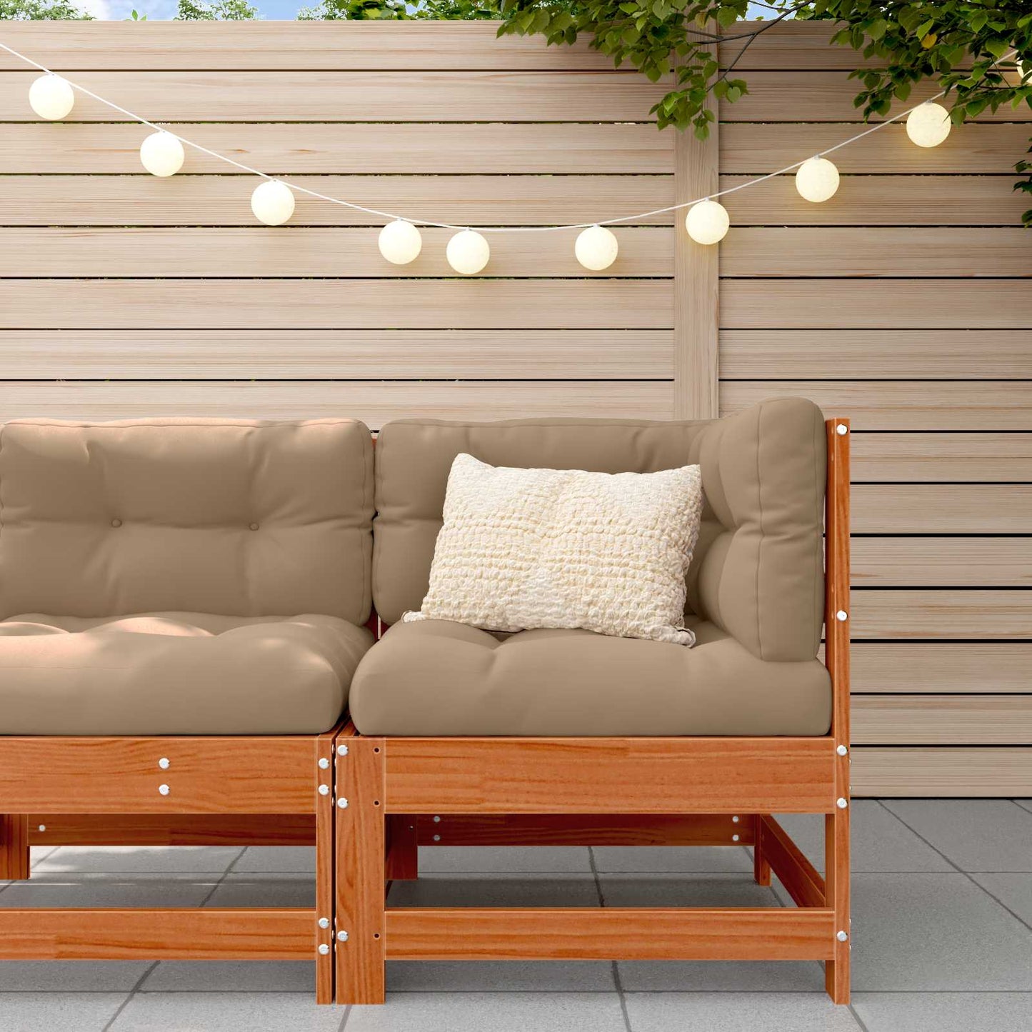 Hjørnesofa til hagen Massiv furu VoksBrun 62 x 62 x 70,5 cm vidaXL