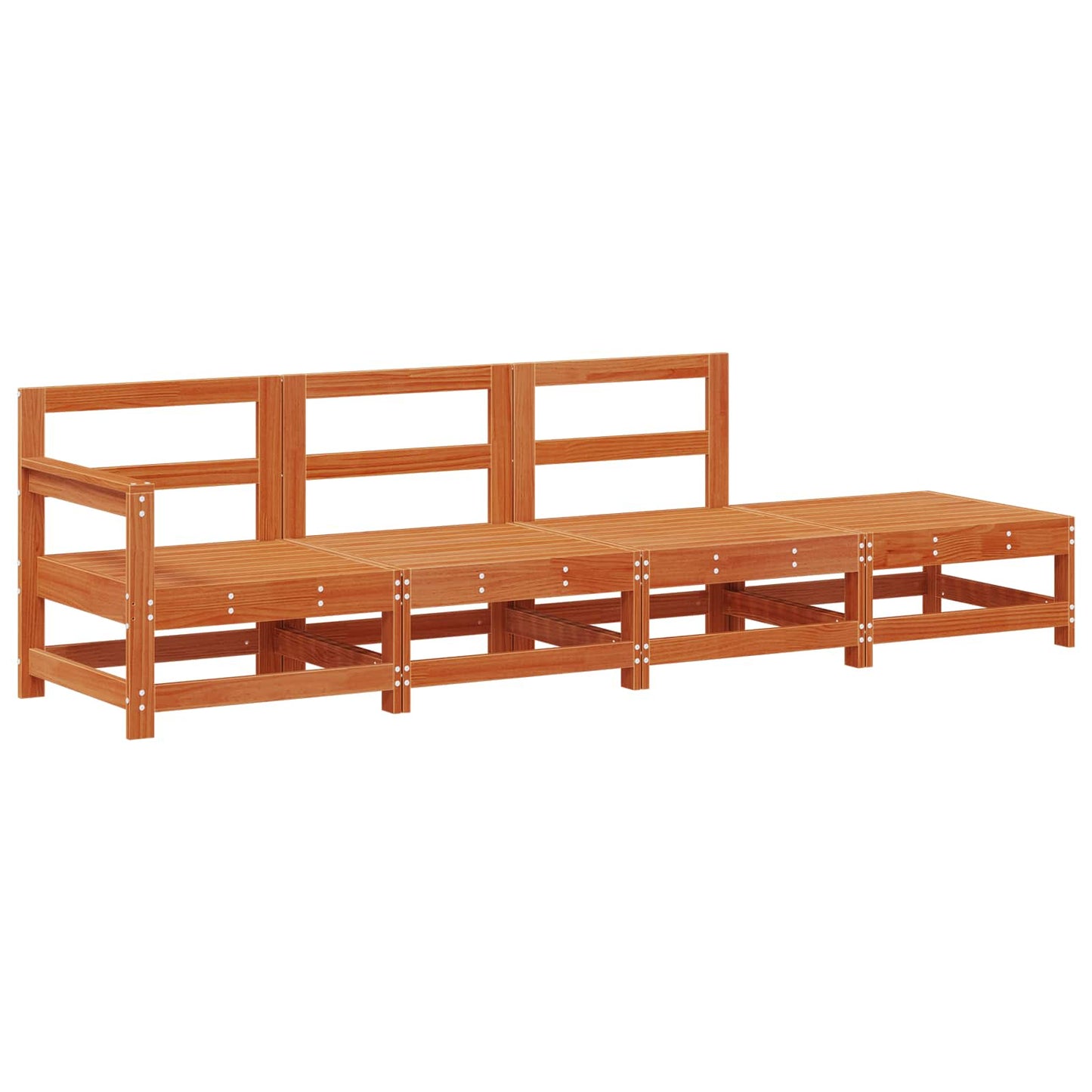 Sekjsonsofaenheter VoksBrun 252 x 62 x 70,5 cm Massiv furu