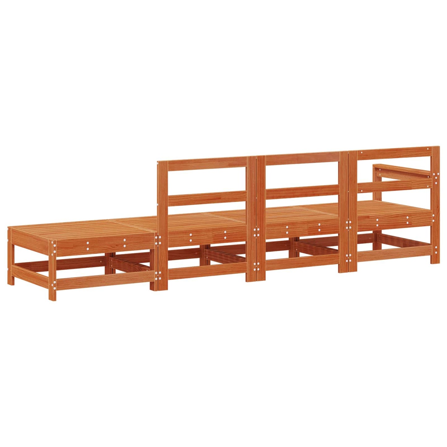 Sekjsonsofaenheter VoksBrun 252 x 62 x 70,5 cm Massiv furu