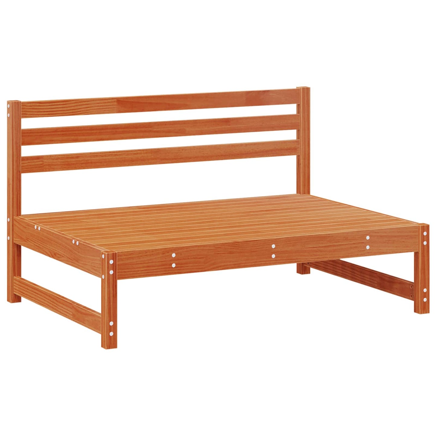 Hagemøbel Midtsofa Massiv furu VoksBrun 120 x 84 x 70 cm