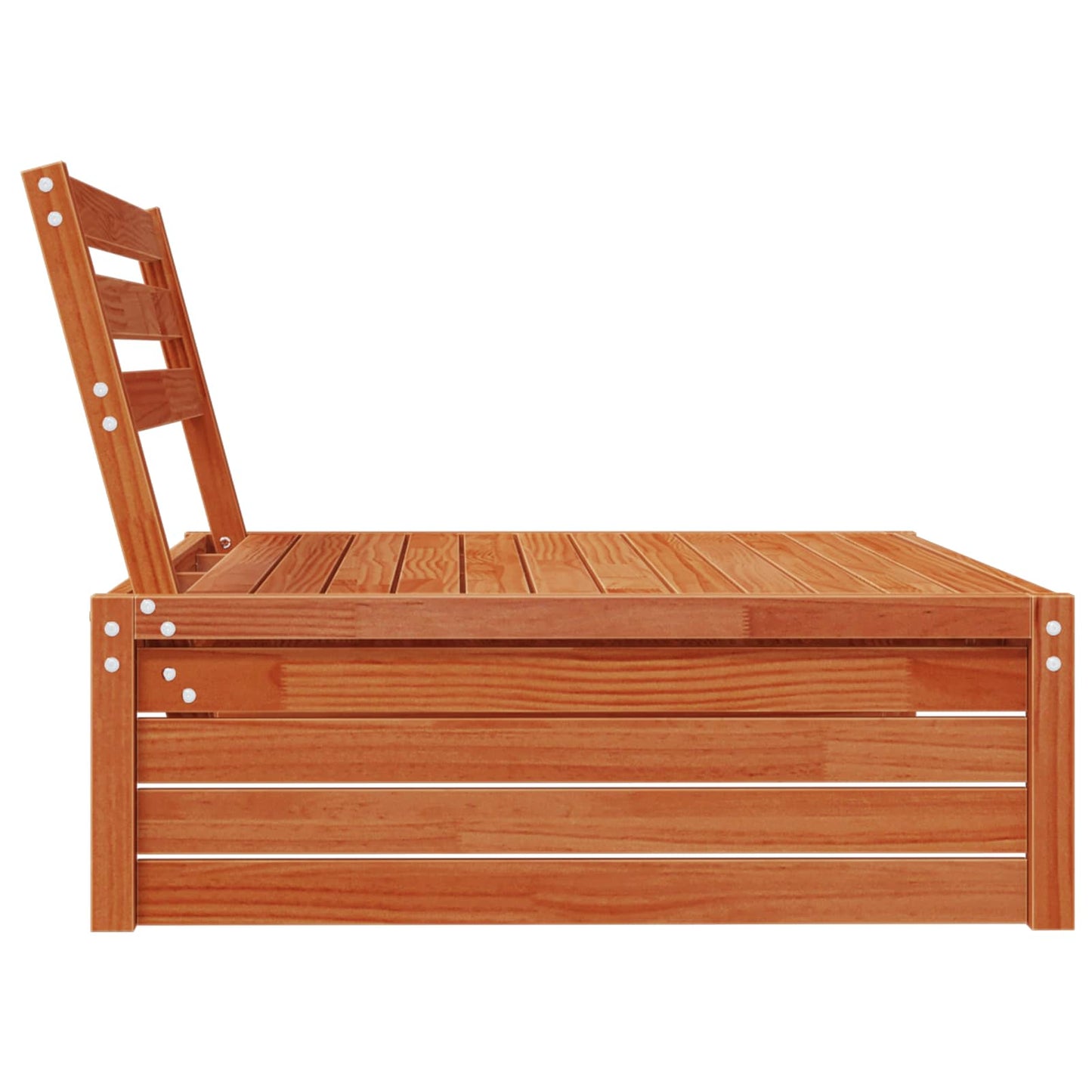Hagemøbel Midtsofa Massiv furu VoksBrun 120 x 95 x 69 cm