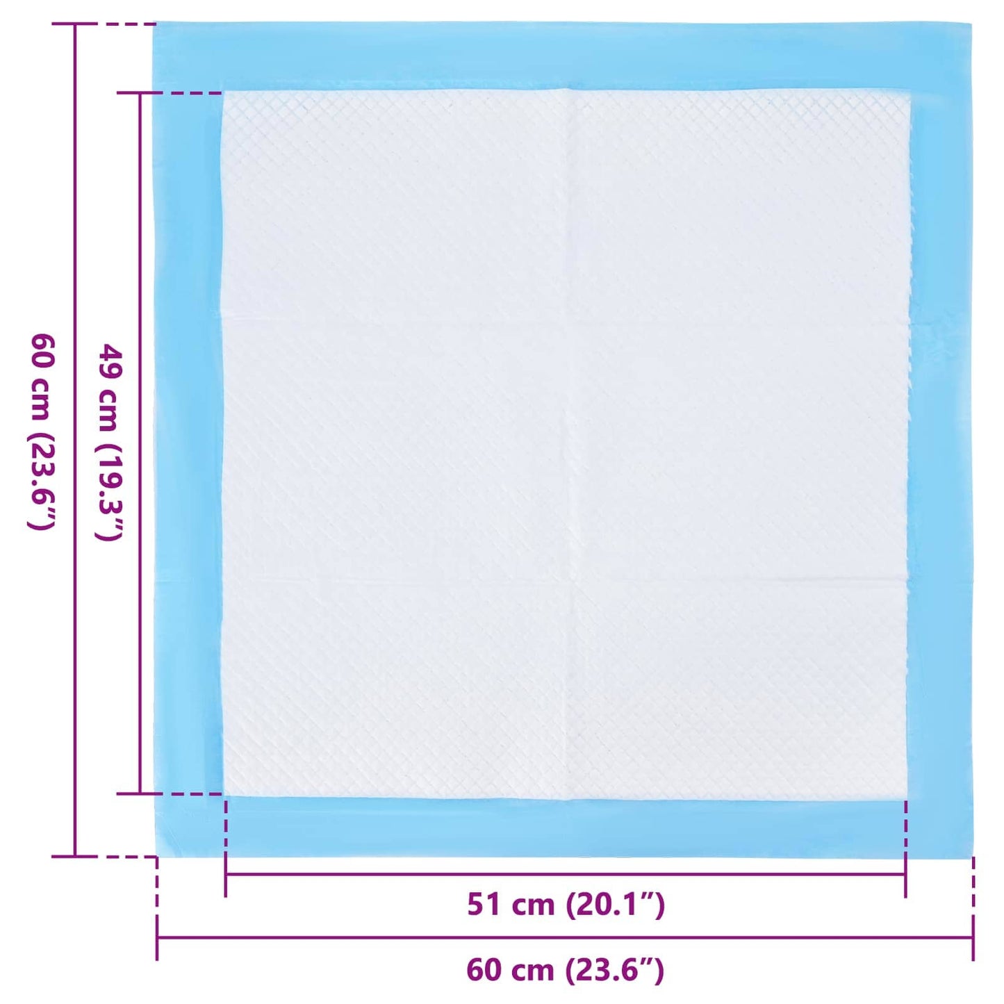 Ikke-vevd stoff kjæledyr treningspute 50 pcs 60 x 60 cm