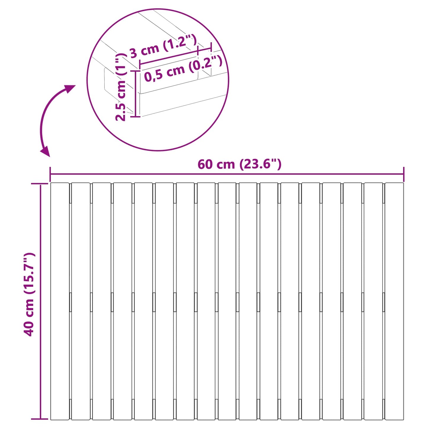 Badematte Ensfarget Brun 60 x 40 cm tre