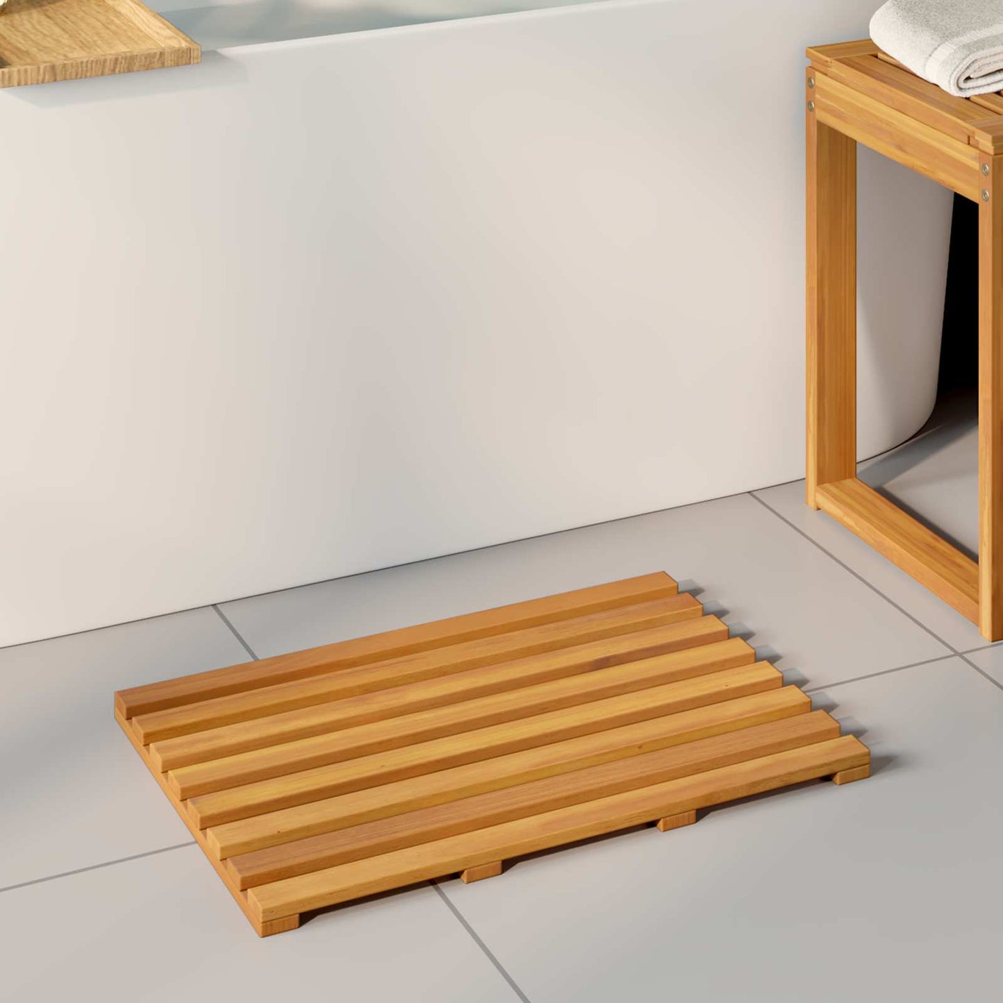 Badematte Ensfarget Brun 56 x 37 x 2,5 cm tre