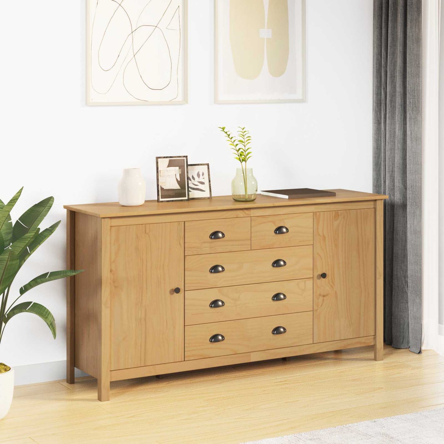 Serviesskap HILL Honning brun 154 x 40 x 80 cm Massiv furu