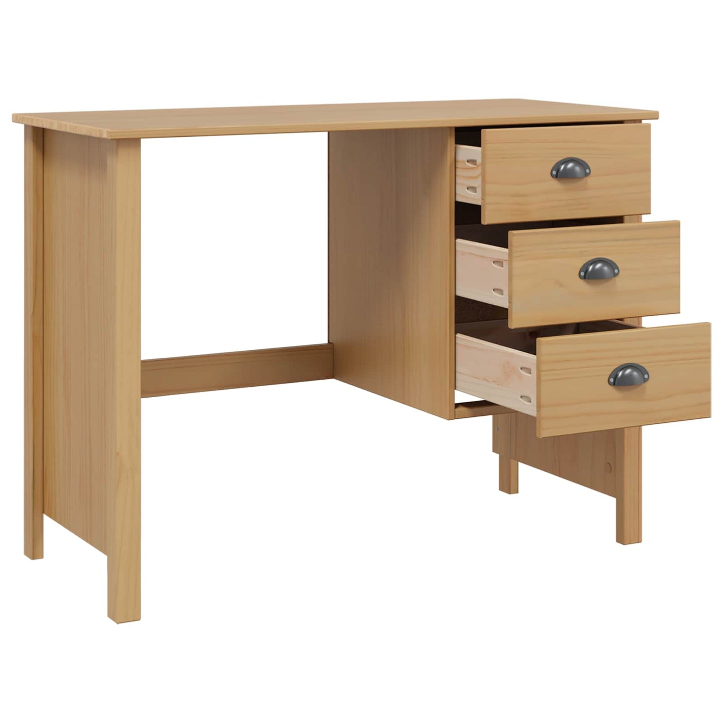 Bord med skuffer Honning brun 100 x 45 x 74 cm Massiv furu vidaXL