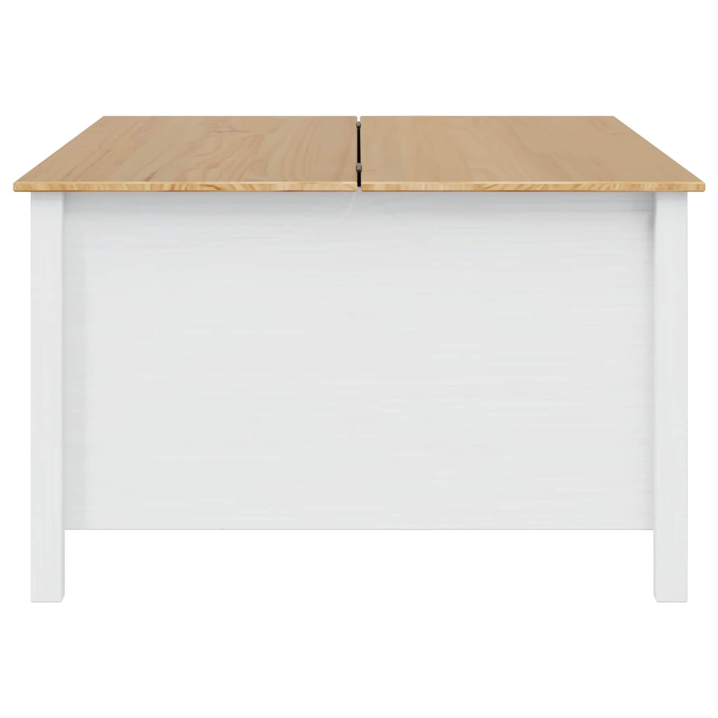 Kaffebord Hvit og honningbrun 79.5 x 79.5 x 49 cm Massiv furu vidaXL