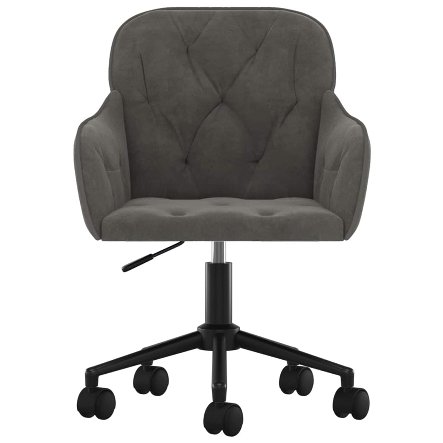 Spisestuestol med hjul 2 pcs Mørkegrå 55 x 59,5 x 77 cm Fløyel vidaXL