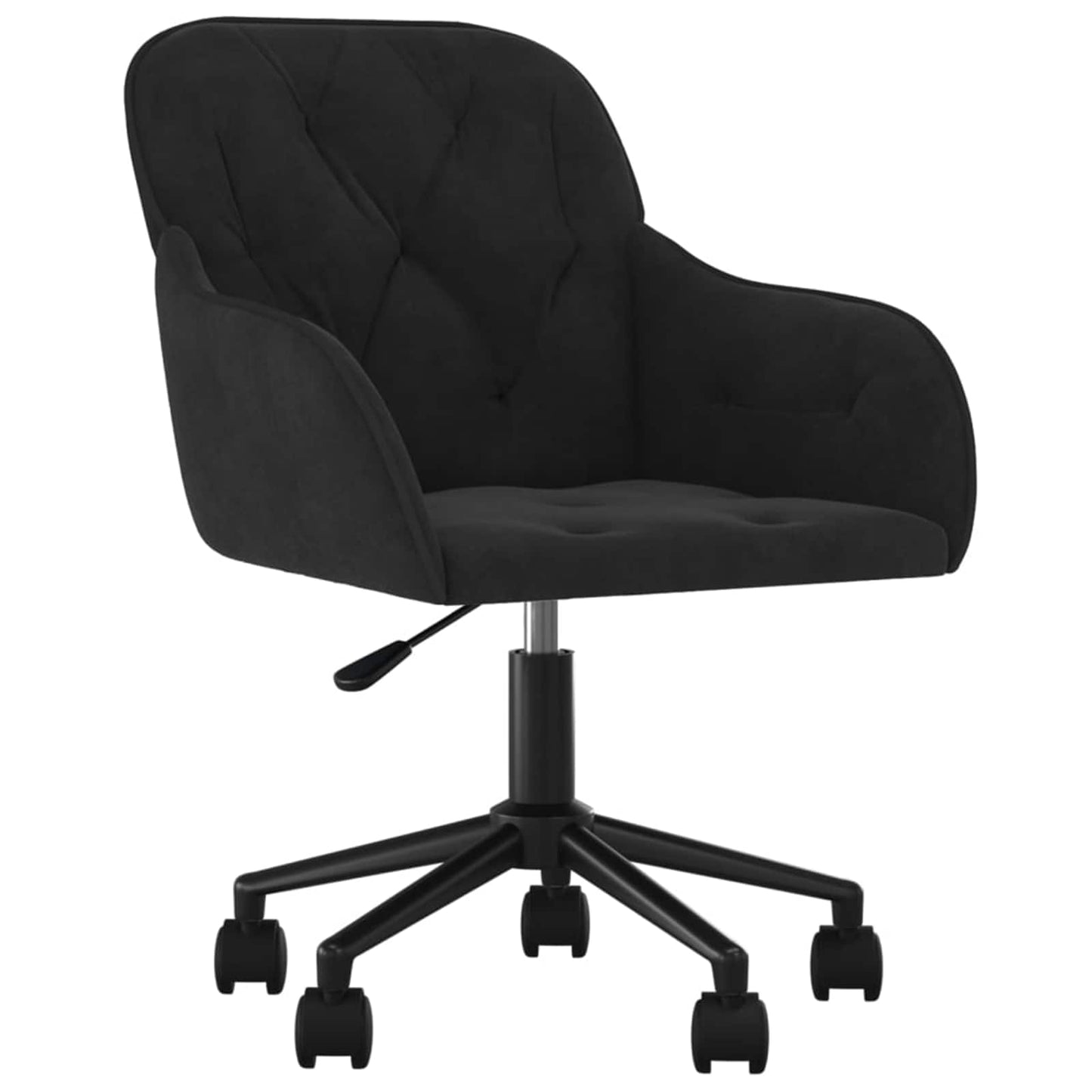 Spisestuestol med hjul 2 pcs Svart 55 x 59,5 x 77 cm Fløyel vidaXL
