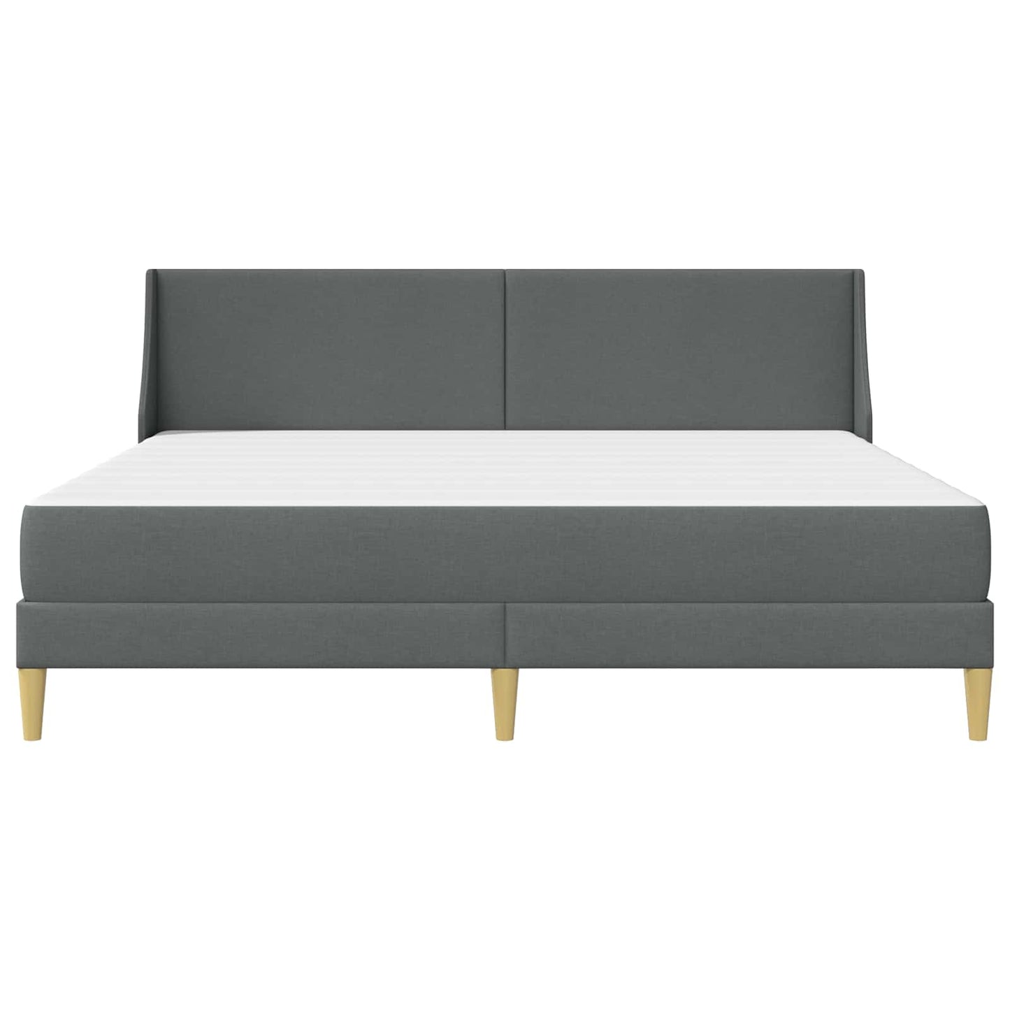 Sengeramme med madrass Mørkegrå 180 x 200 cm stoff