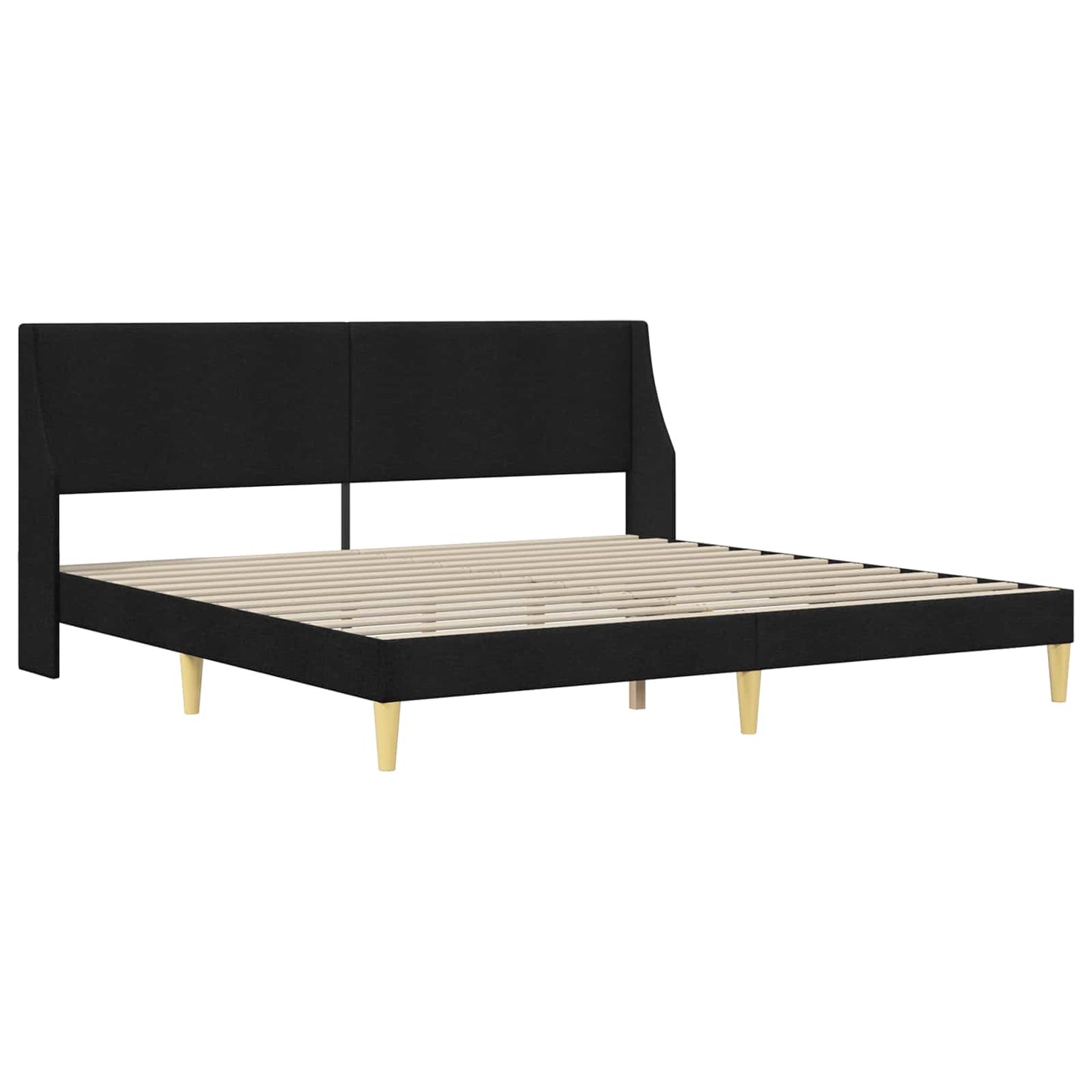 Sengeramme med madrass med hodegjerde Svart 180 x 200 cm stoff