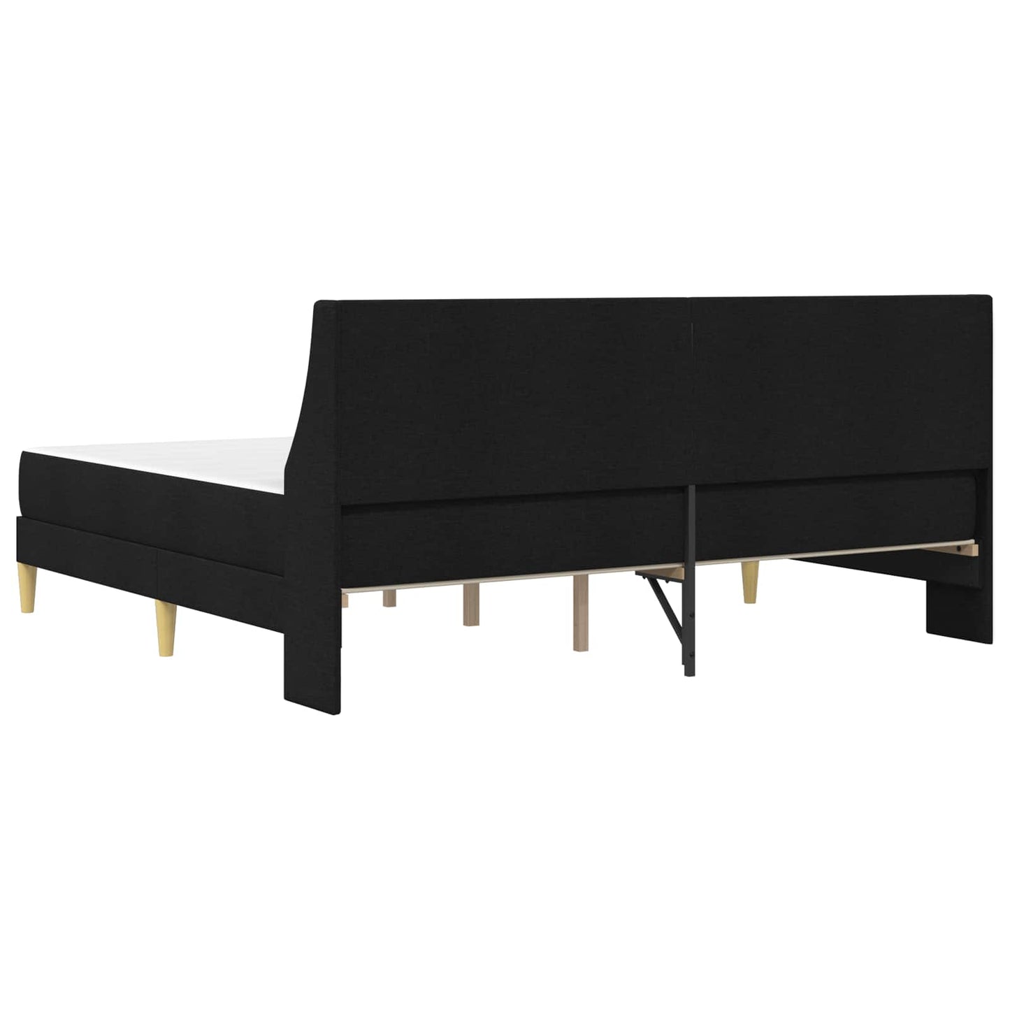 Sengeramme med madrass med hodegjerde Svart 180 x 200 cm stoff