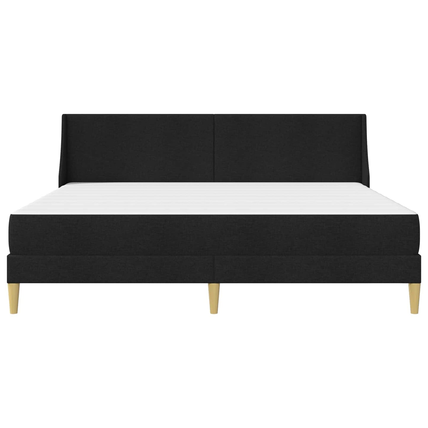 Sengeramme med madrass med hodegjerde Svart 180 x 200 cm stoff