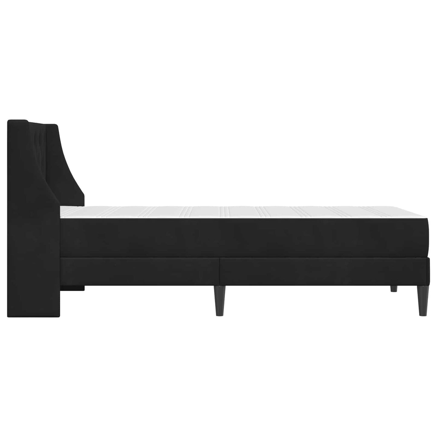 Sengeramme med madrass med hodegjerde Svart 90 x 190 cm Fløyel