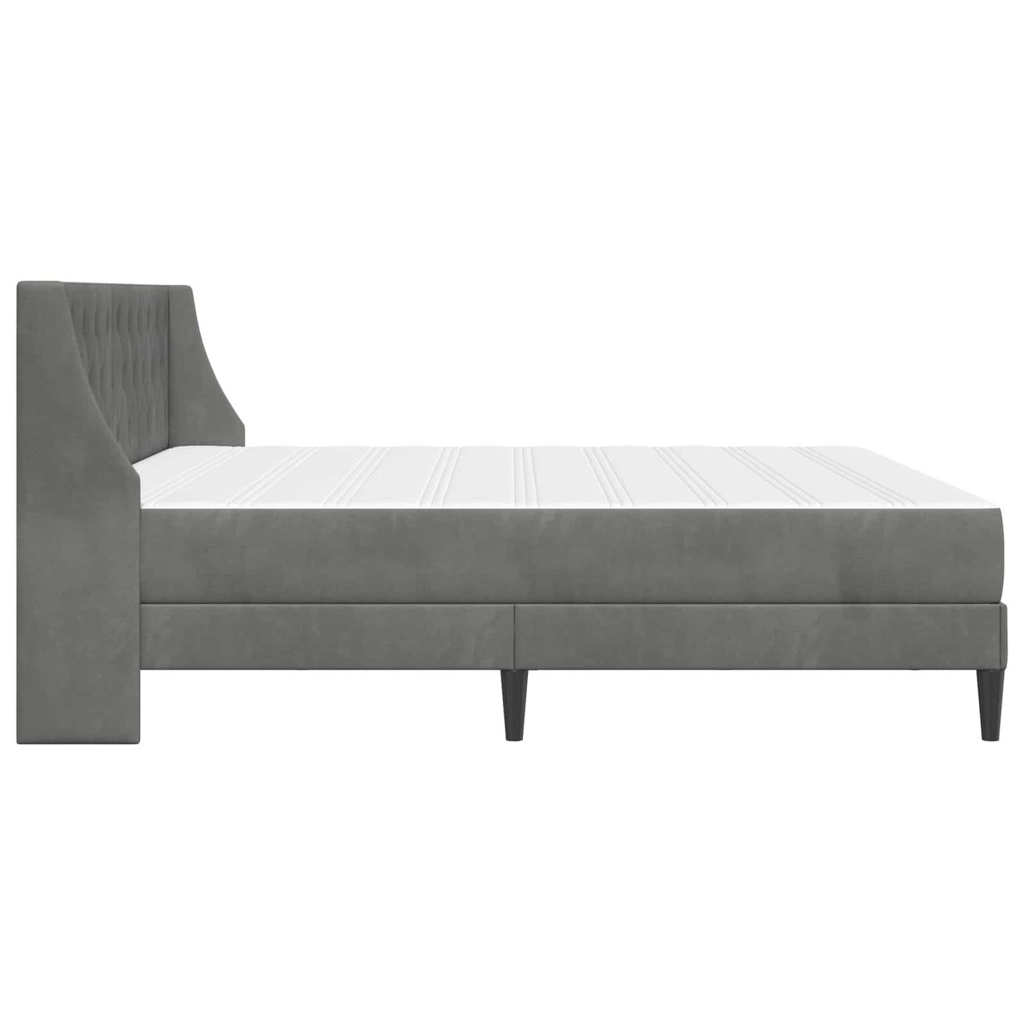 Sengeramme med madrass Mørkegrå 180 x 200 cm Fløyel